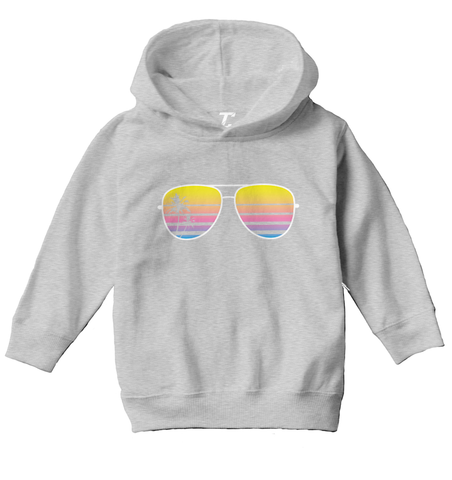 Sunglasses - Palm Tree Silhouette Ocean Beach Vacation Toddler/Youth Hoodie - Picture 6 of 12