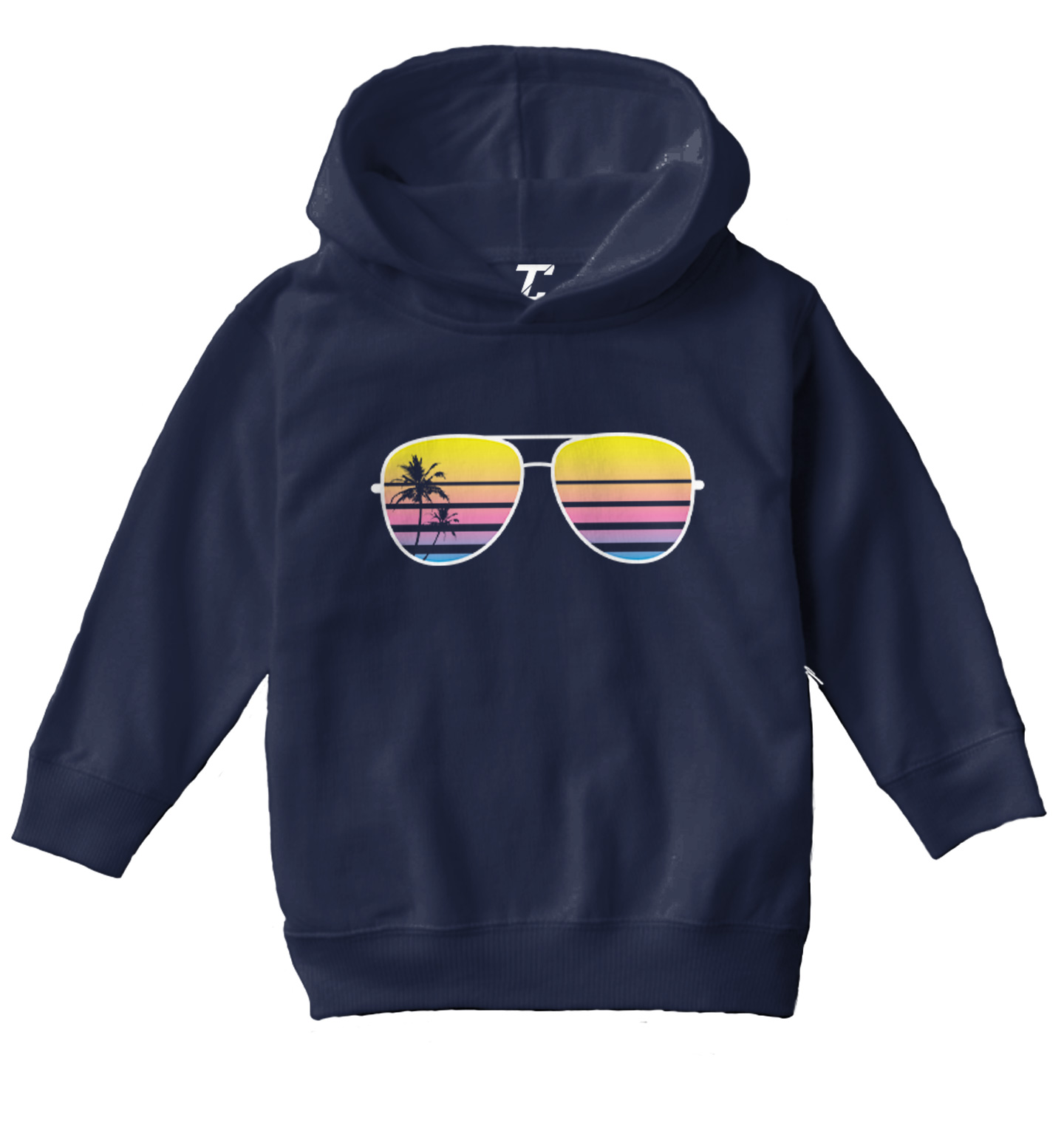 Sunglasses - Palm Tree Silhouette Ocean Beach Vacation Toddler/Youth Hoodie - Picture 7 of 12
