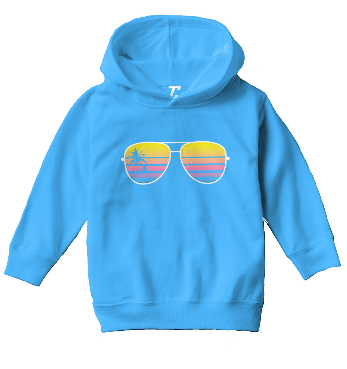 Sunglasses - Palm Tree Silhouette Ocean Beach Vacation Toddler/Youth Hoodie - Picture 12 of 12