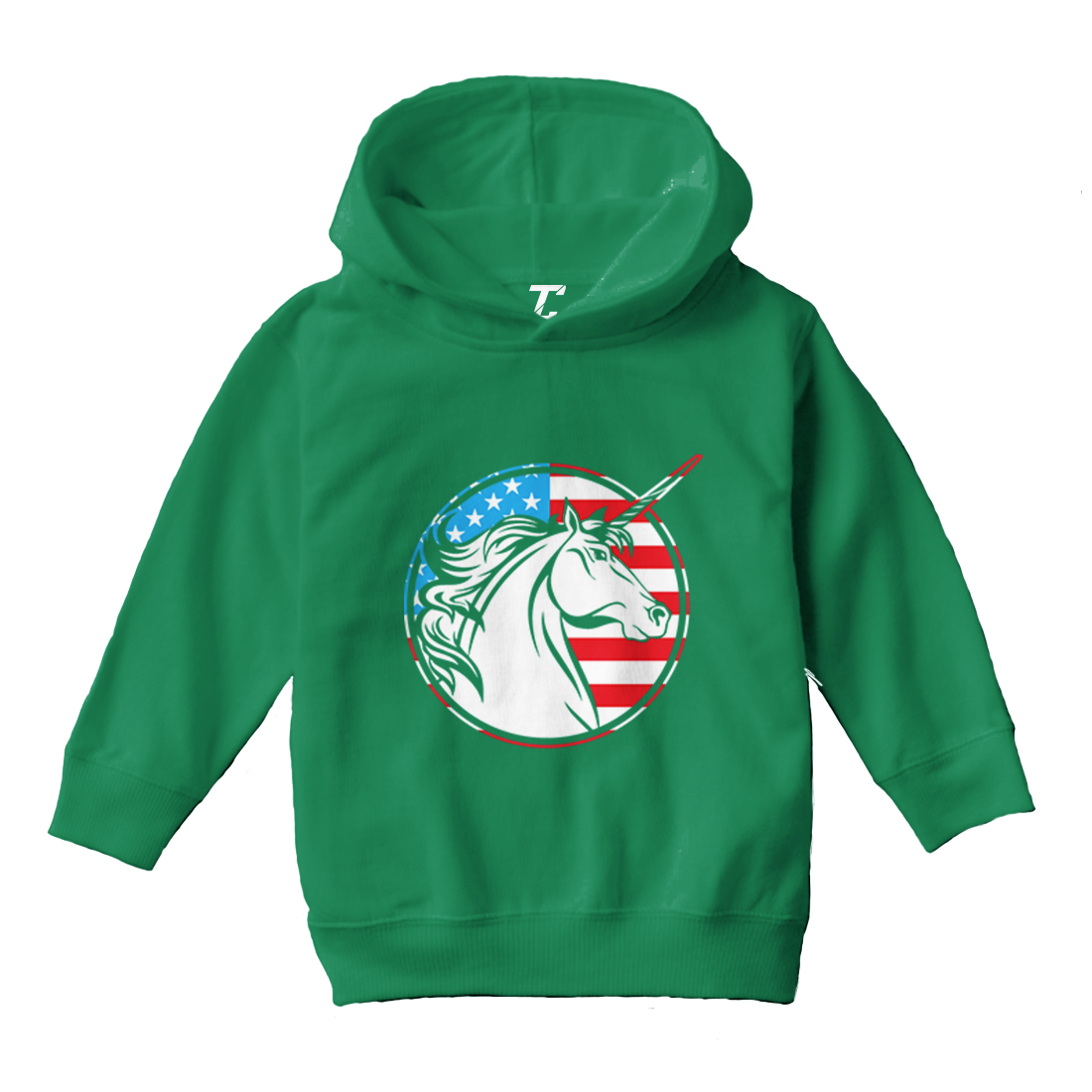 American Unicorn - Profile Mythical United States USA Toddler/Youth Hoodie - Picture 5 of 12
