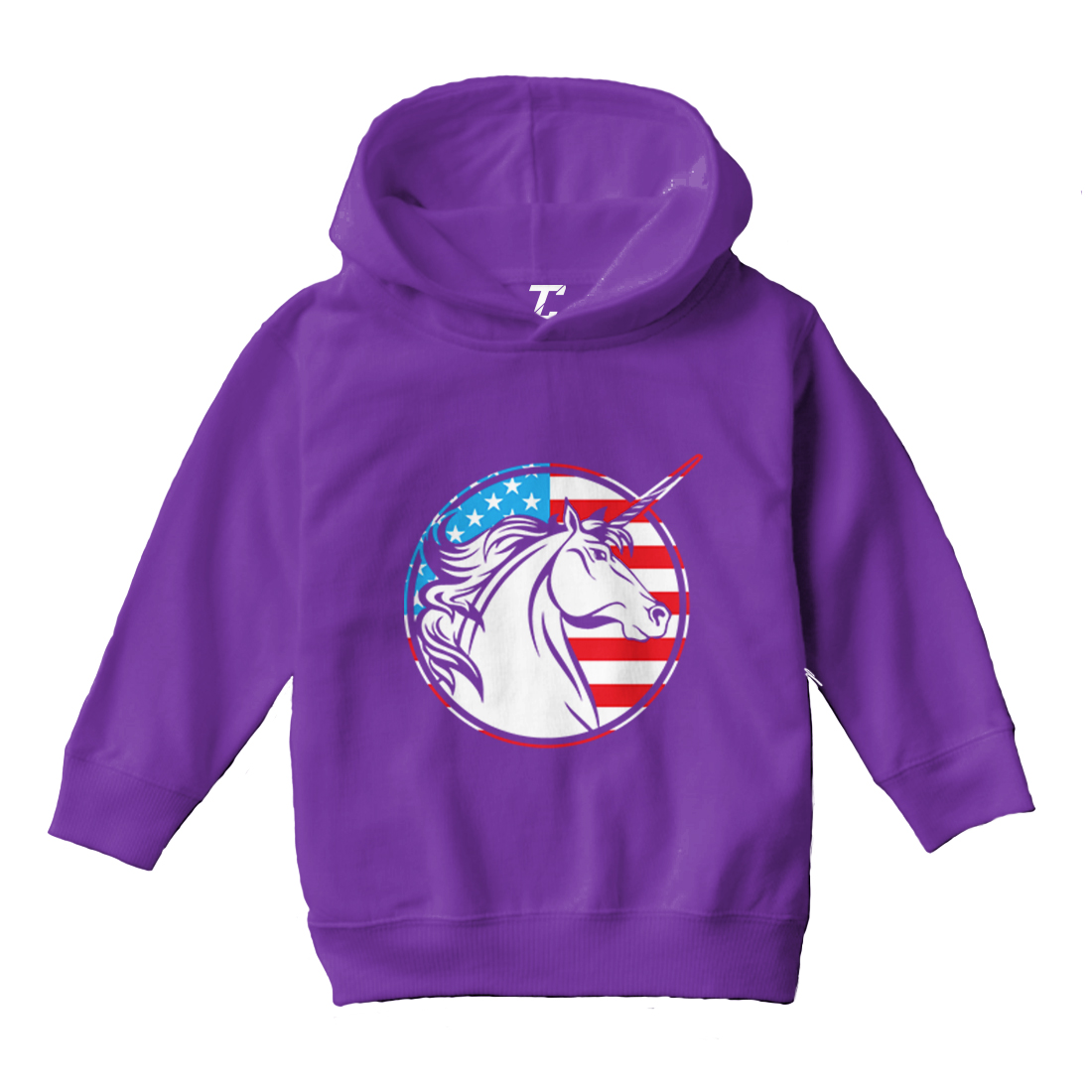 American Unicorn - Profile Mythical United States USA Toddler/Youth Hoodie - Picture 9 of 12
