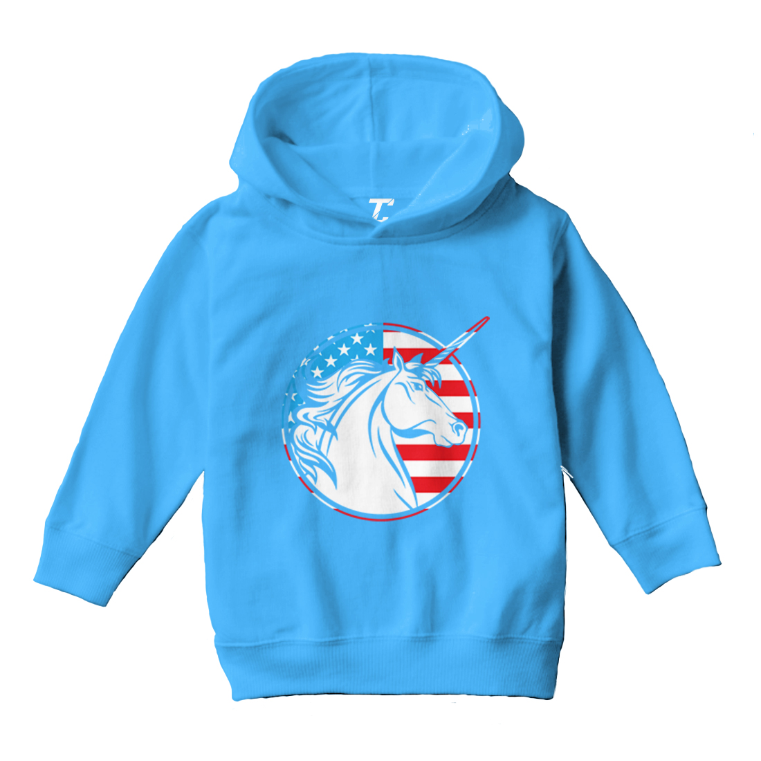 American Unicorn - Profile Mythical United States USA Toddler/Youth Hoodie - Picture 12 of 12