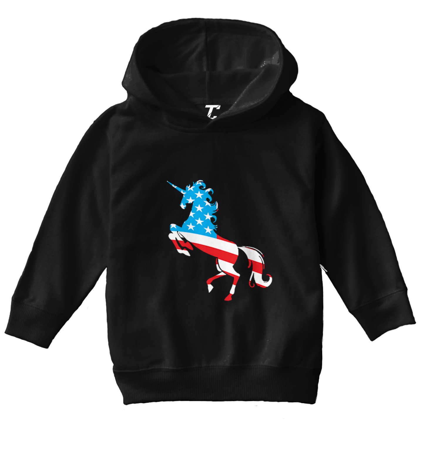 American Unicorn - Silhouette United States Mythical Toddler/Youth Hoodie - Picture 2 of 12