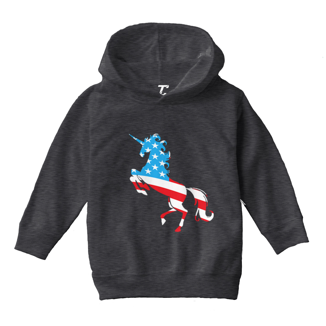 American Unicorn - Silhouette United States Mythical Toddler/Youth Hoodie - Picture 3 of 12