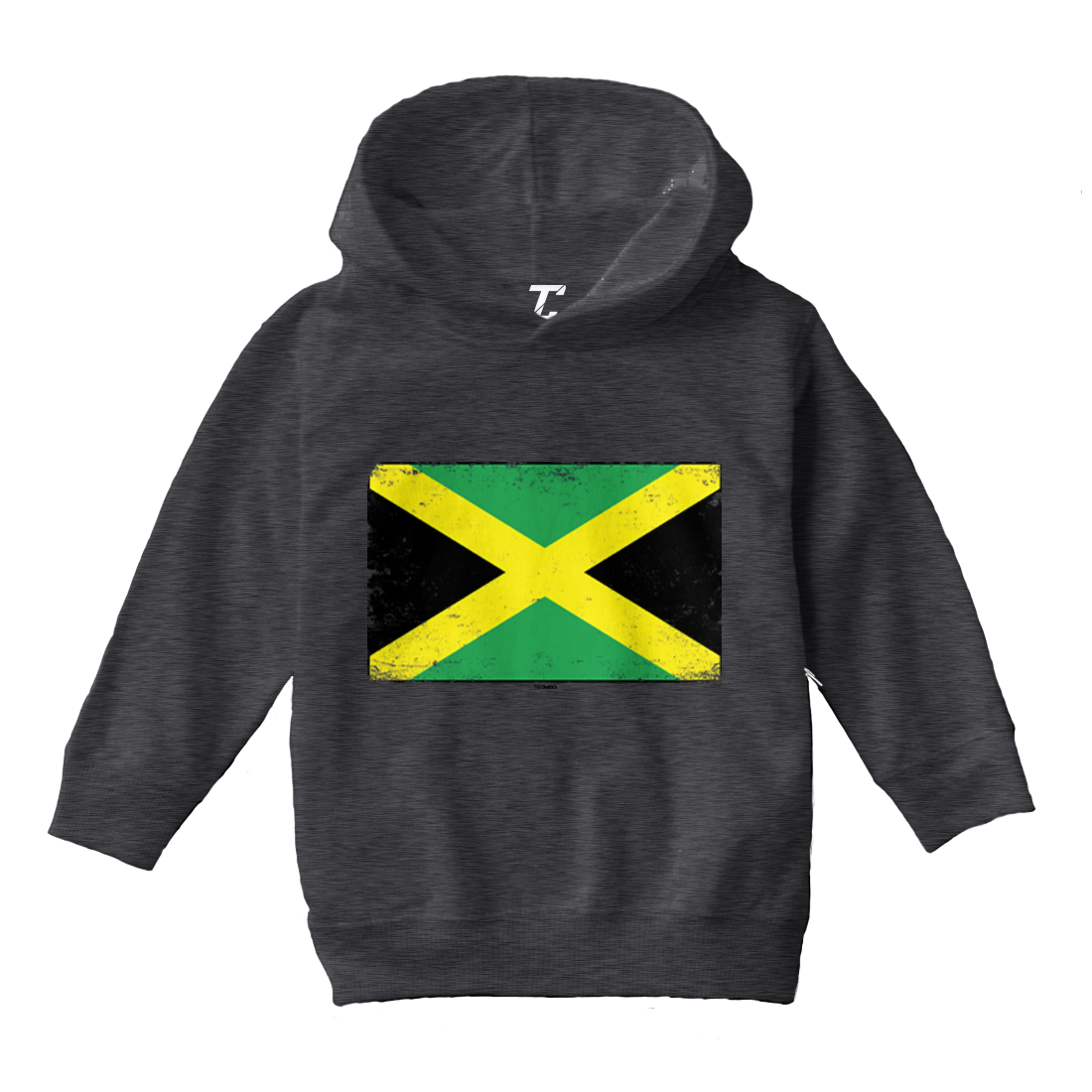 Jamaican Distressed Flag - Jamaica Proud Pride Toddler/Youth Hoodie - Picture 3 of 12