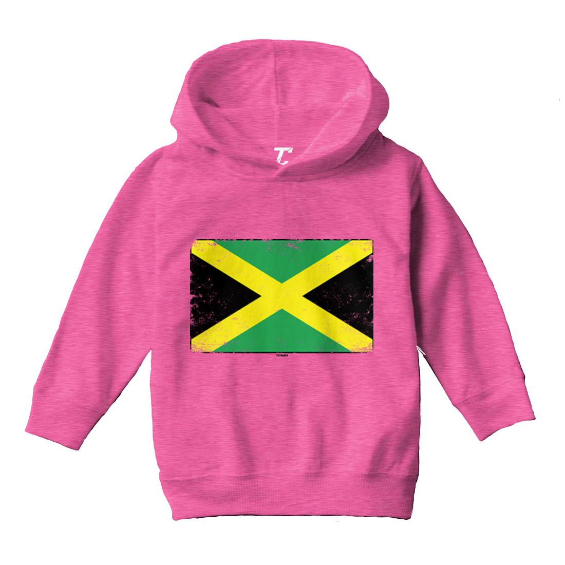 Jamaican Distressed Flag - Jamaica Proud Pride Toddler/Youth Hoodie - Picture 4 of 12