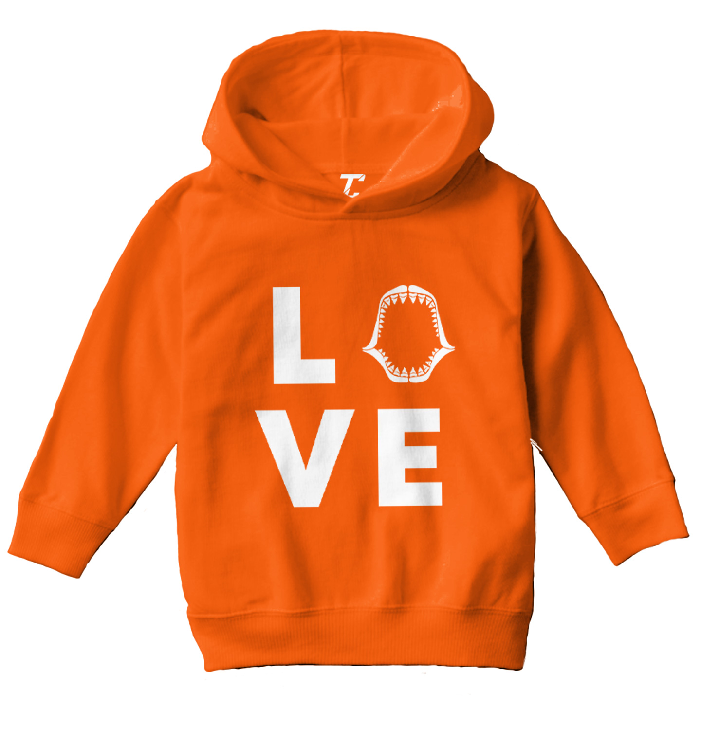 Love Shark - Jaw Teeth Tooth Great White Fish Ocean Toddler/Youth Hoodie - Picture 8 of 12