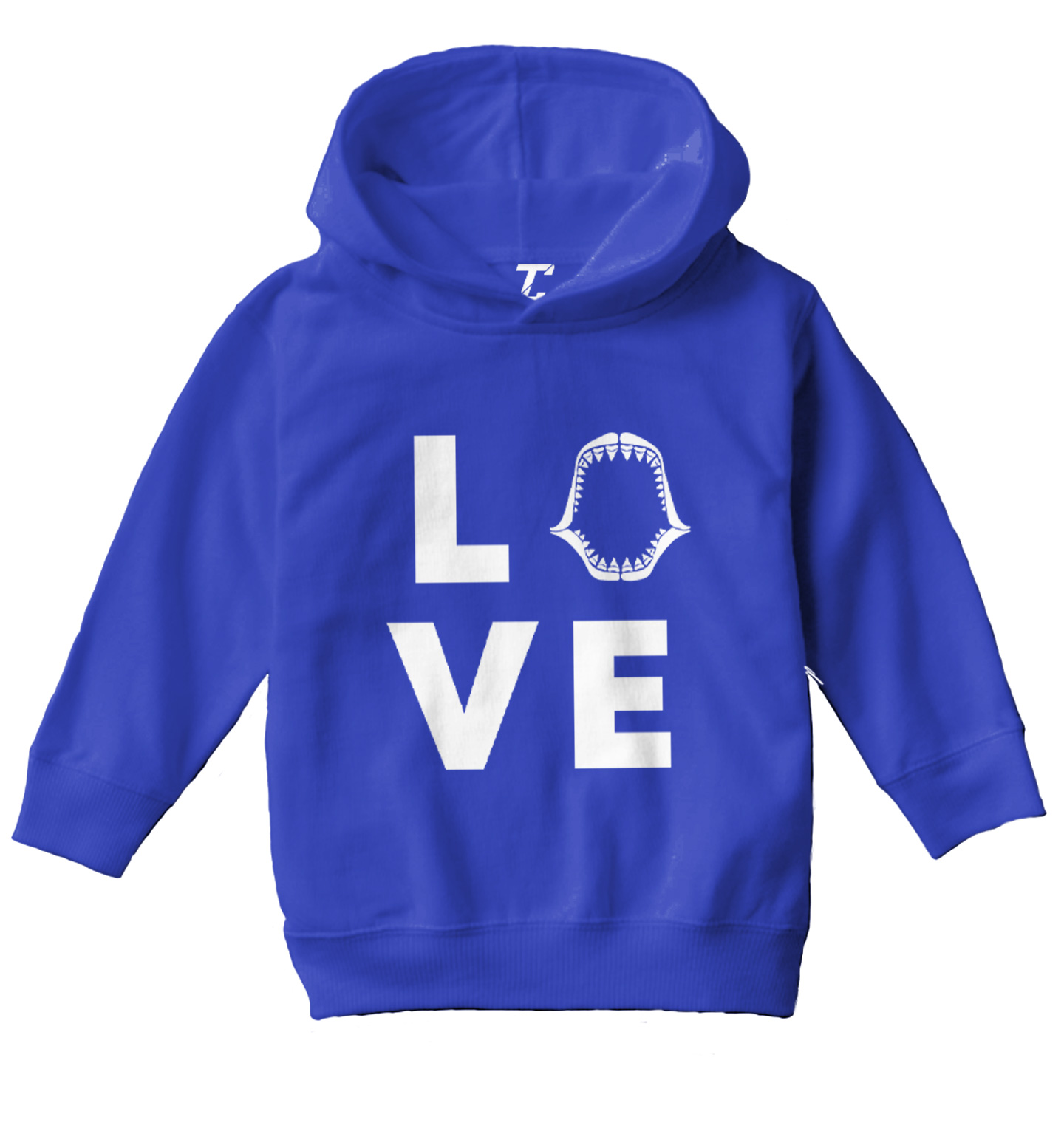 Love Shark - Jaw Teeth Tooth Great White Fish Ocean Toddler/Youth Hoodie - Picture 11 of 12