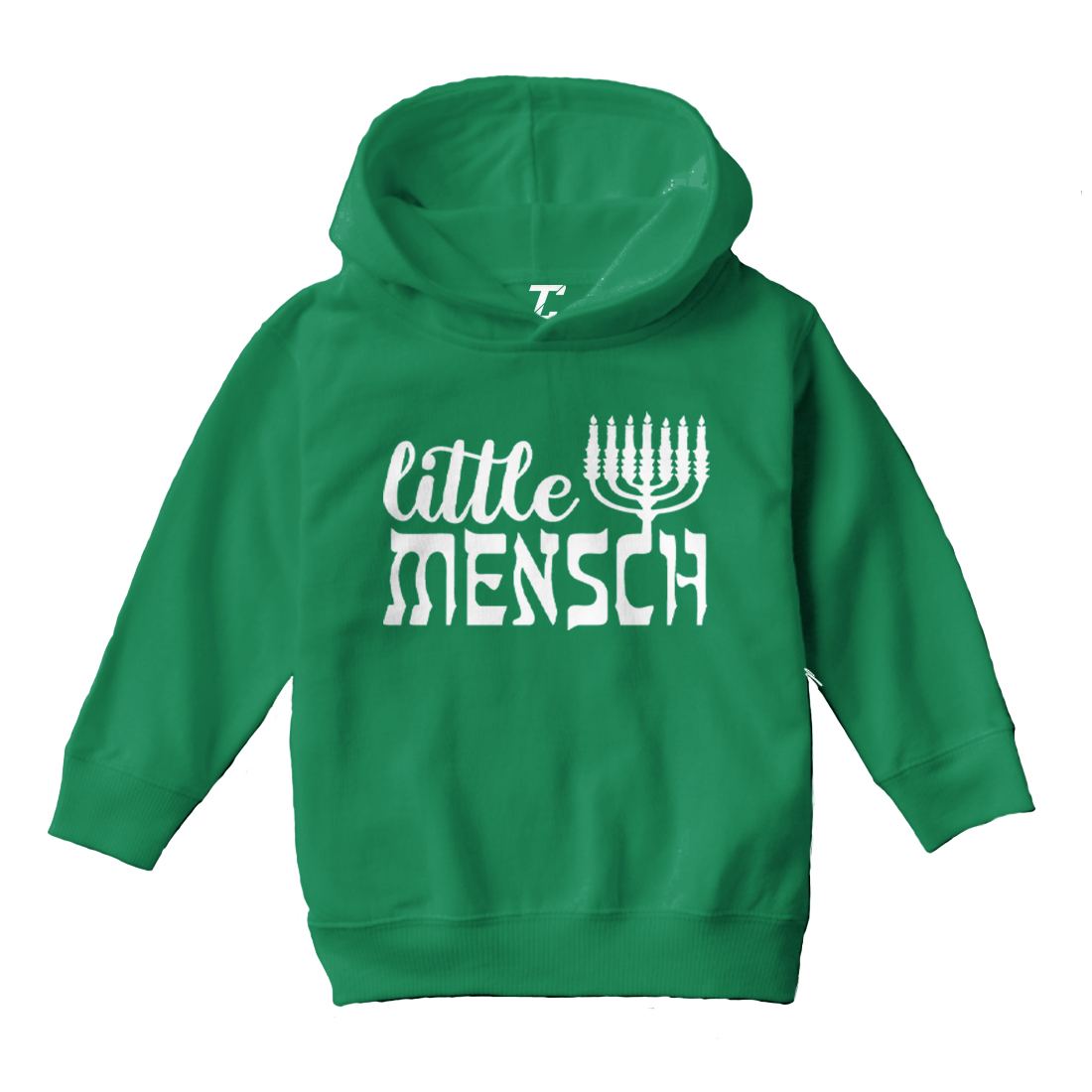 Little Mensch - Rabbi Hebrew Jewish Hanukkah Candles Toddler/Youth Hoodie - Picture 5 of 12
