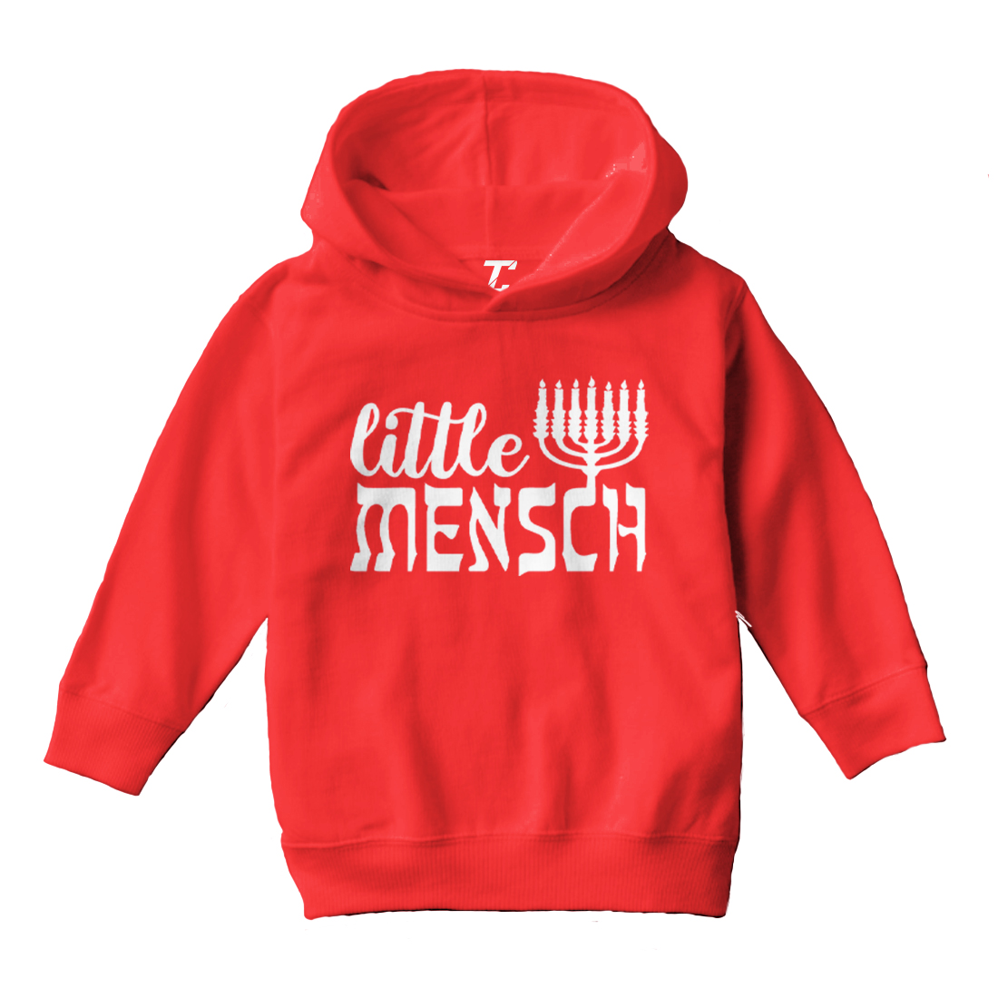 Little Mensch - Rabbi Hebrew Jewish Hanukkah Candles Toddler/Youth Hoodie - Picture 10 of 12