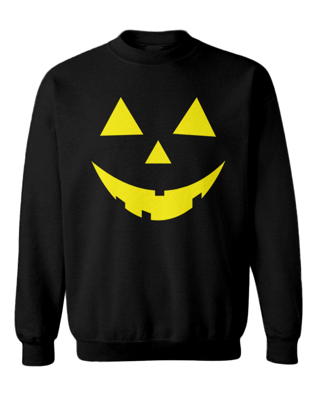 Pumpkin Face - Jack O' Lantern Yellow Halloween Spooky Toddler Crewneck Sweater - Picture 2 of 8
