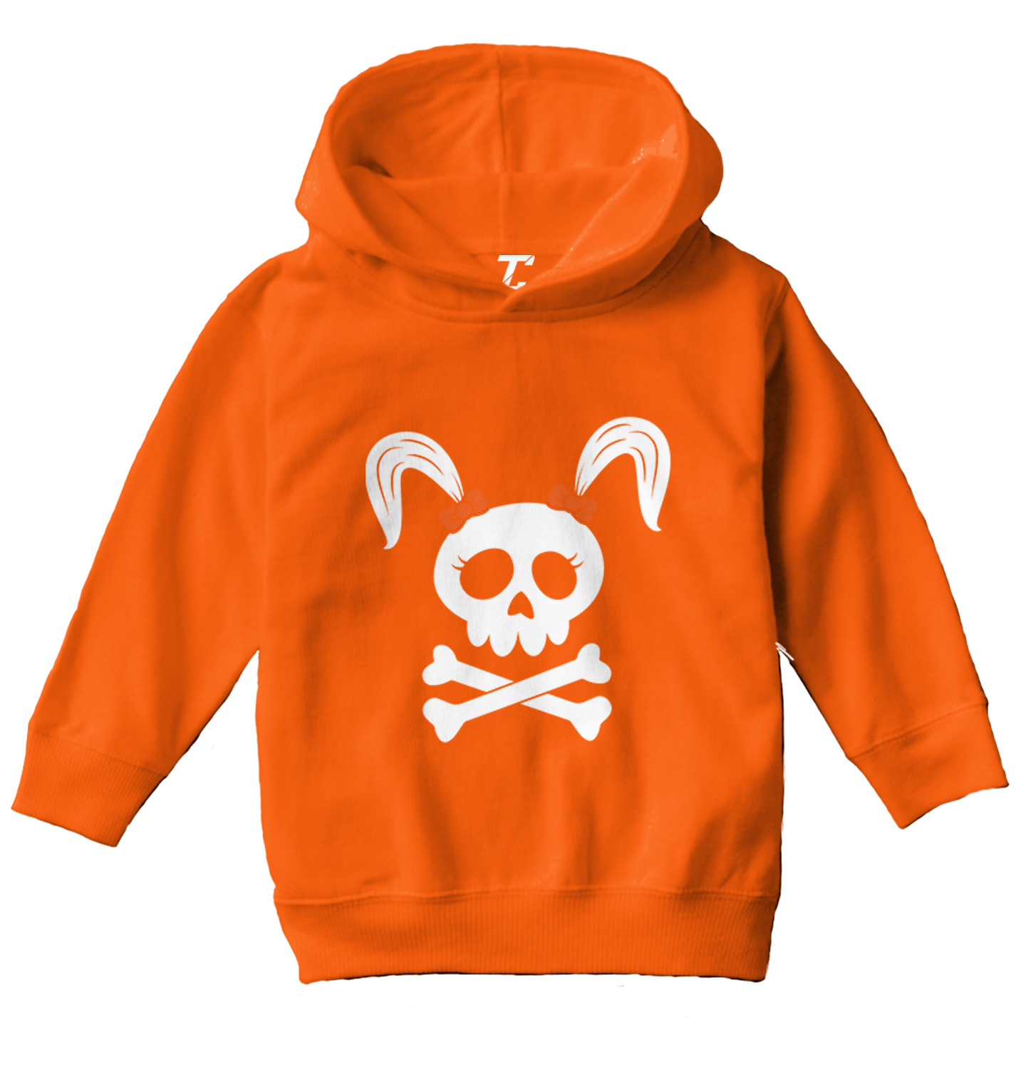 Skull With Pigtails - Tough Bows Bones Rocker Halloween Toddler/Youth Hoodie - Picture 8 of 12