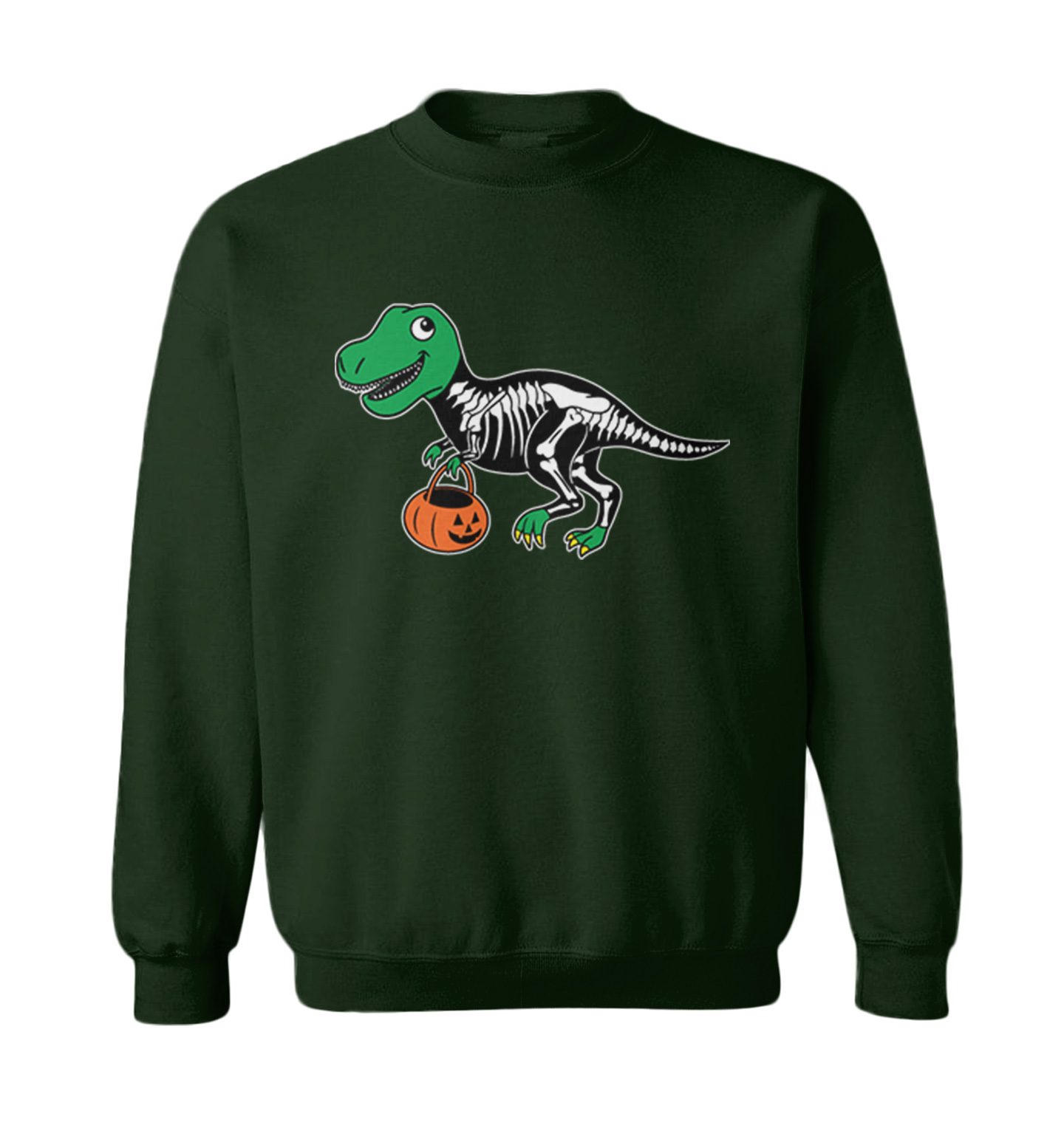 T Rex Skeleton Outfit - Costume Pumpkin Dinosaur Toddler Crewneck Sweater - Picture 3 of 8