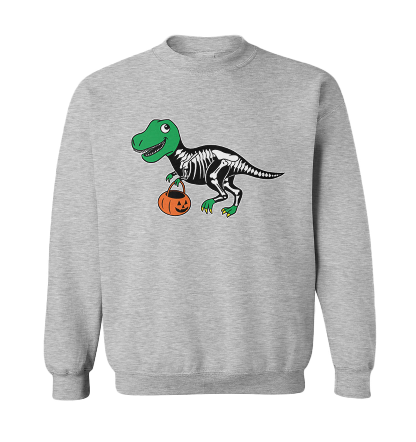 T Rex Skeleton Outfit - Costume Pumpkin Dinosaur Toddler Crewneck Sweater - Picture 4 of 8