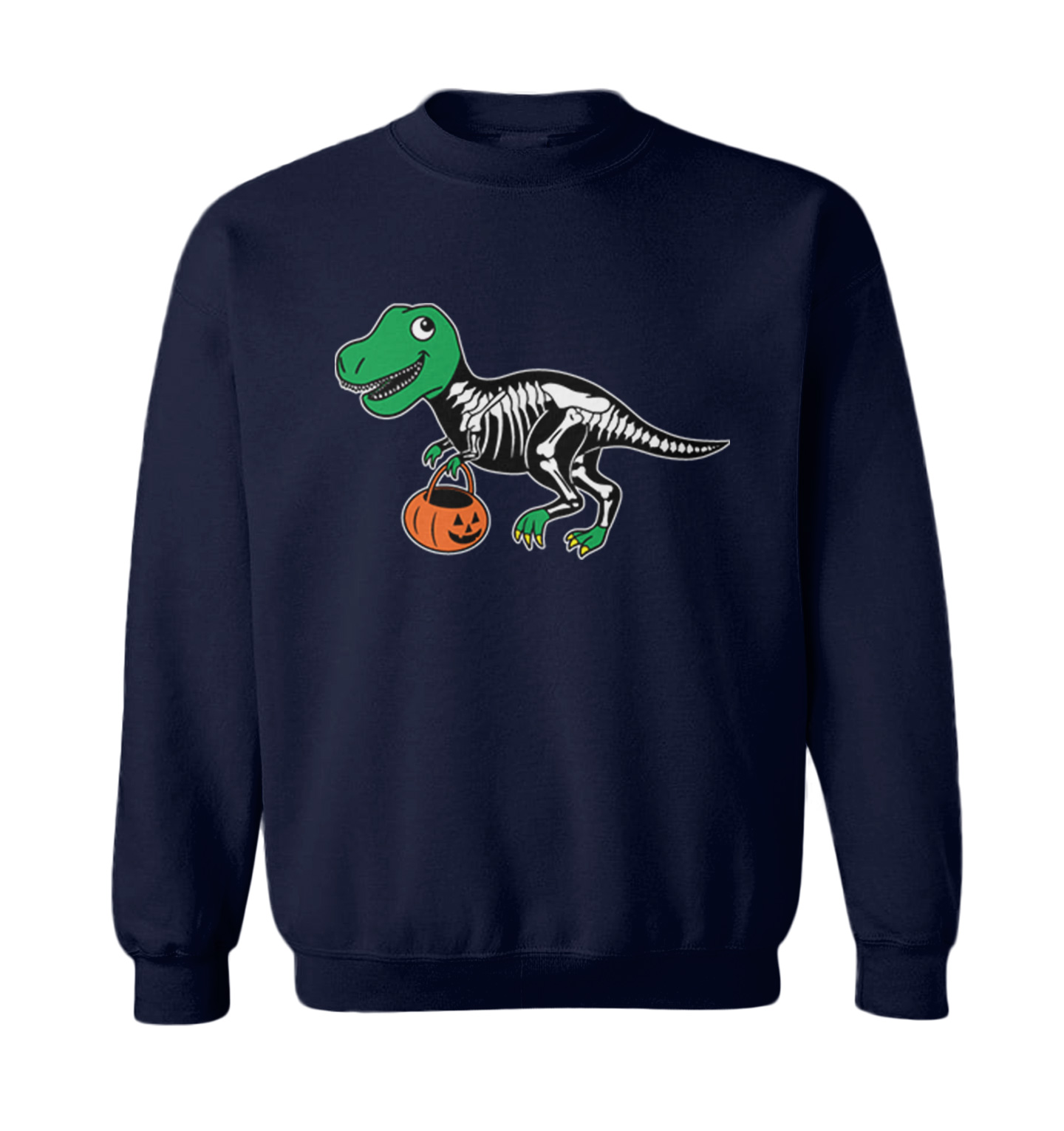 T Rex Skeleton Outfit - Costume Pumpkin Dinosaur Toddler Crewneck Sweater - Picture 5 of 8