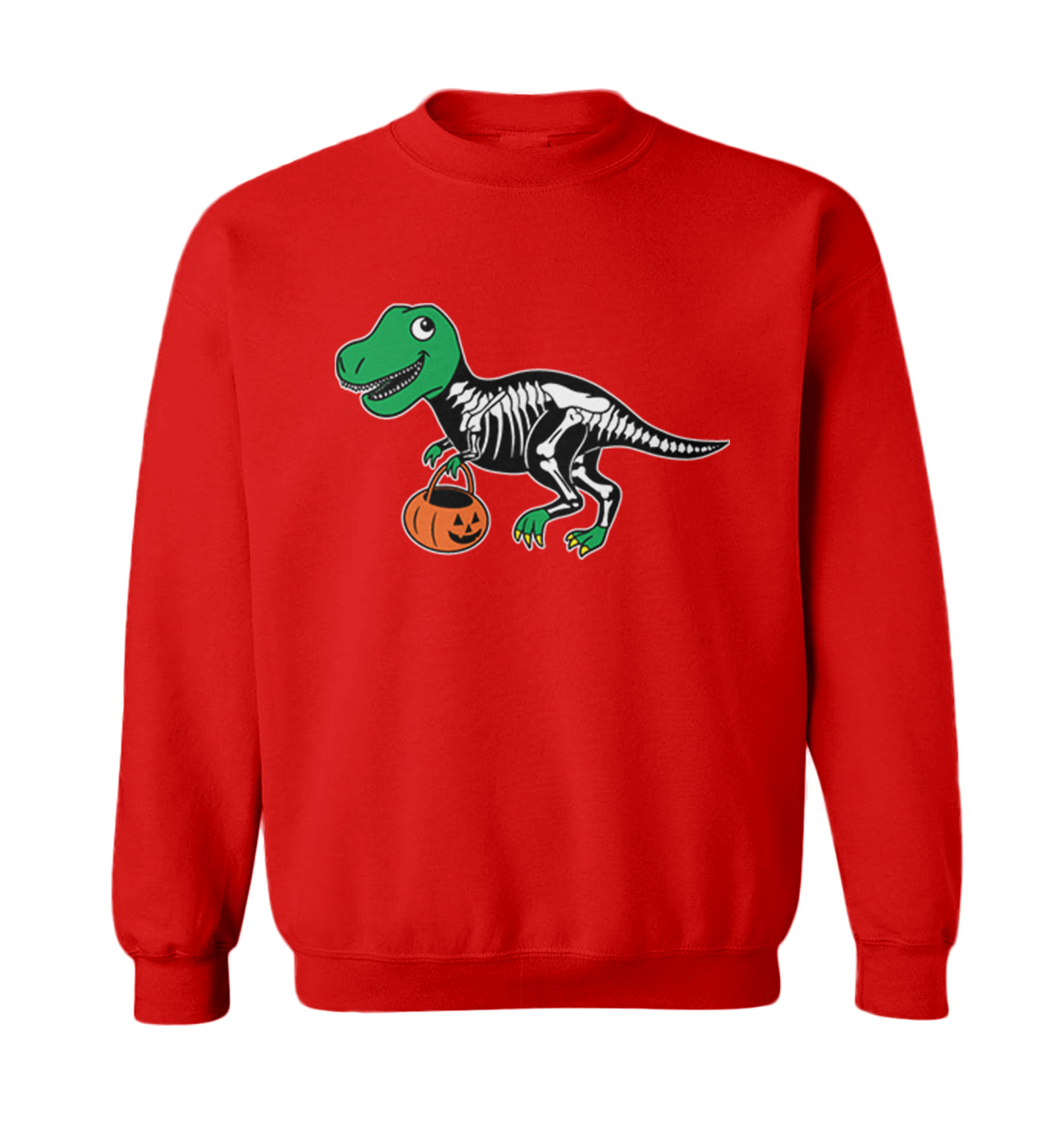 T Rex Skeleton Outfit - Costume Pumpkin Dinosaur Toddler Crewneck Sweater - Picture 7 of 8