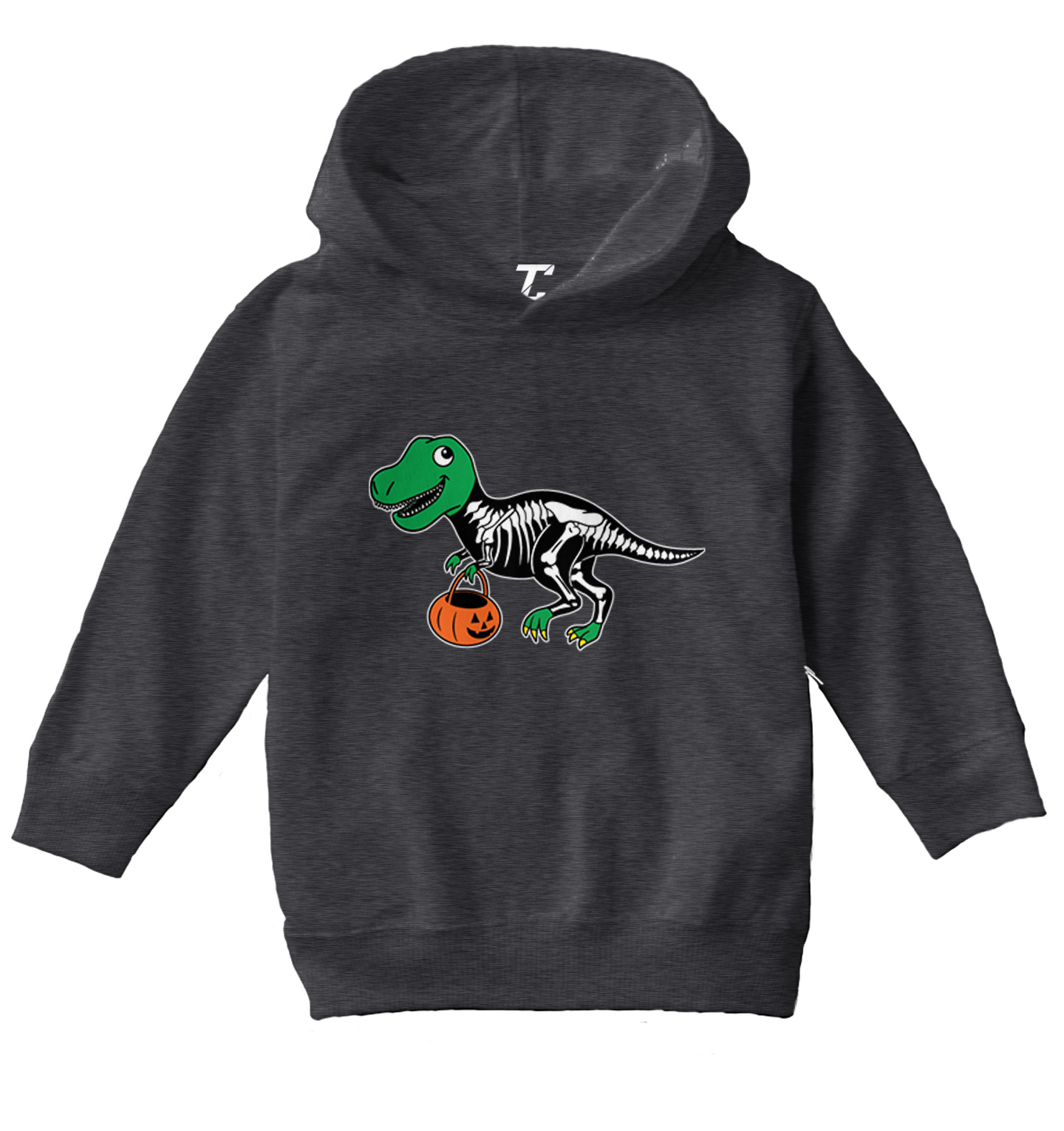T Rex Skeleton Outfit - Costume Pumpkin Dinosaur Toddler/Youth Hoodie - Picture 3 of 12