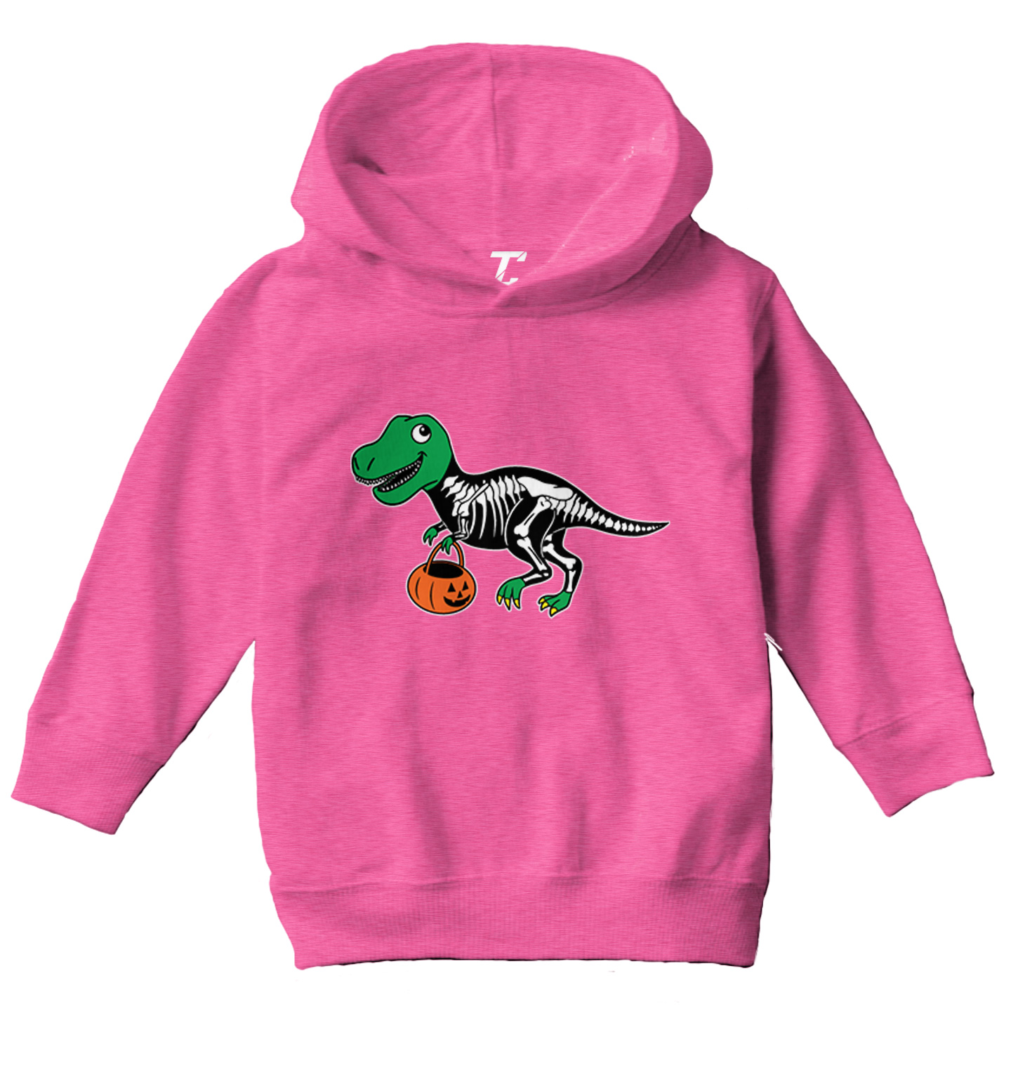 T Rex Skeleton Outfit - Costume Pumpkin Dinosaur Toddler/Youth Hoodie - Picture 4 of 12