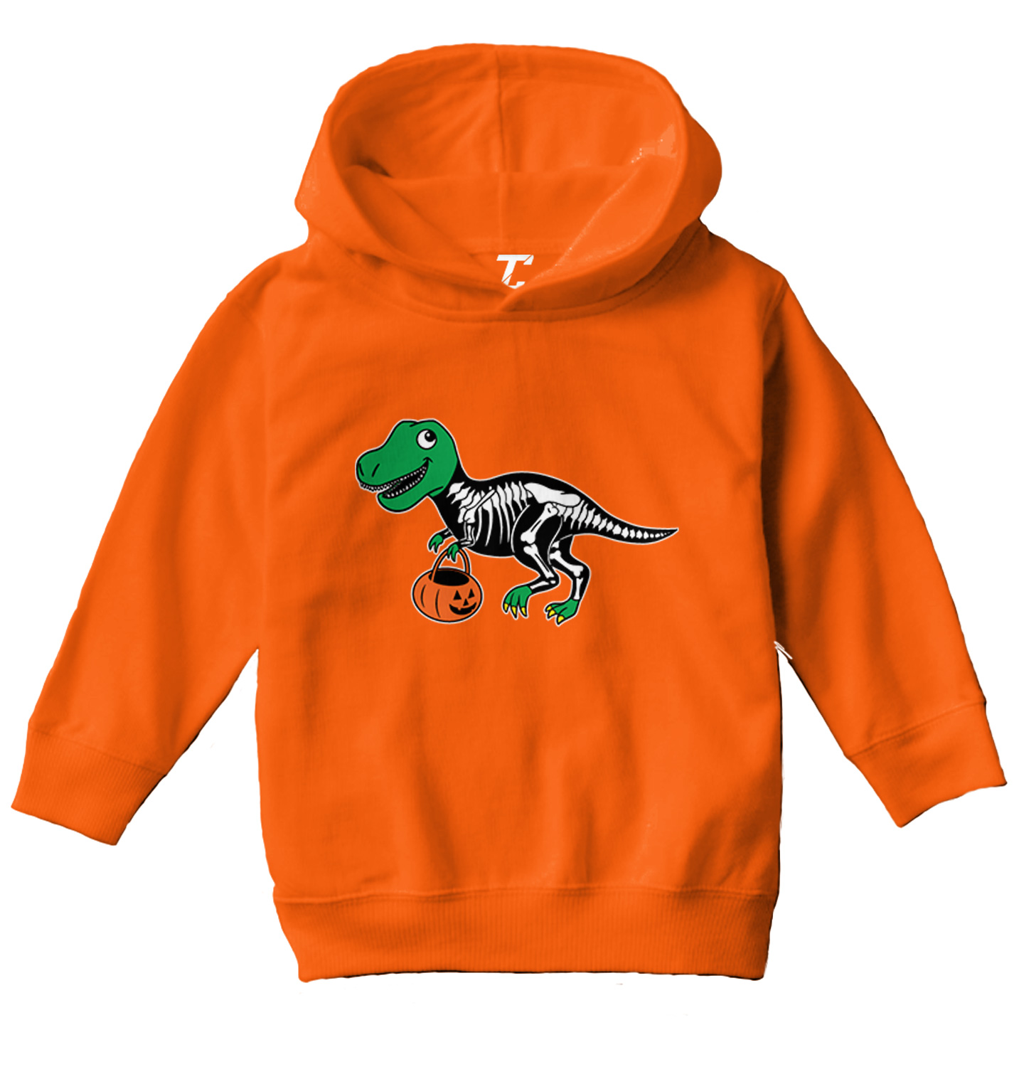 T Rex Skeleton Outfit - Costume Pumpkin Dinosaur Toddler/Youth Hoodie - Picture 8 of 12