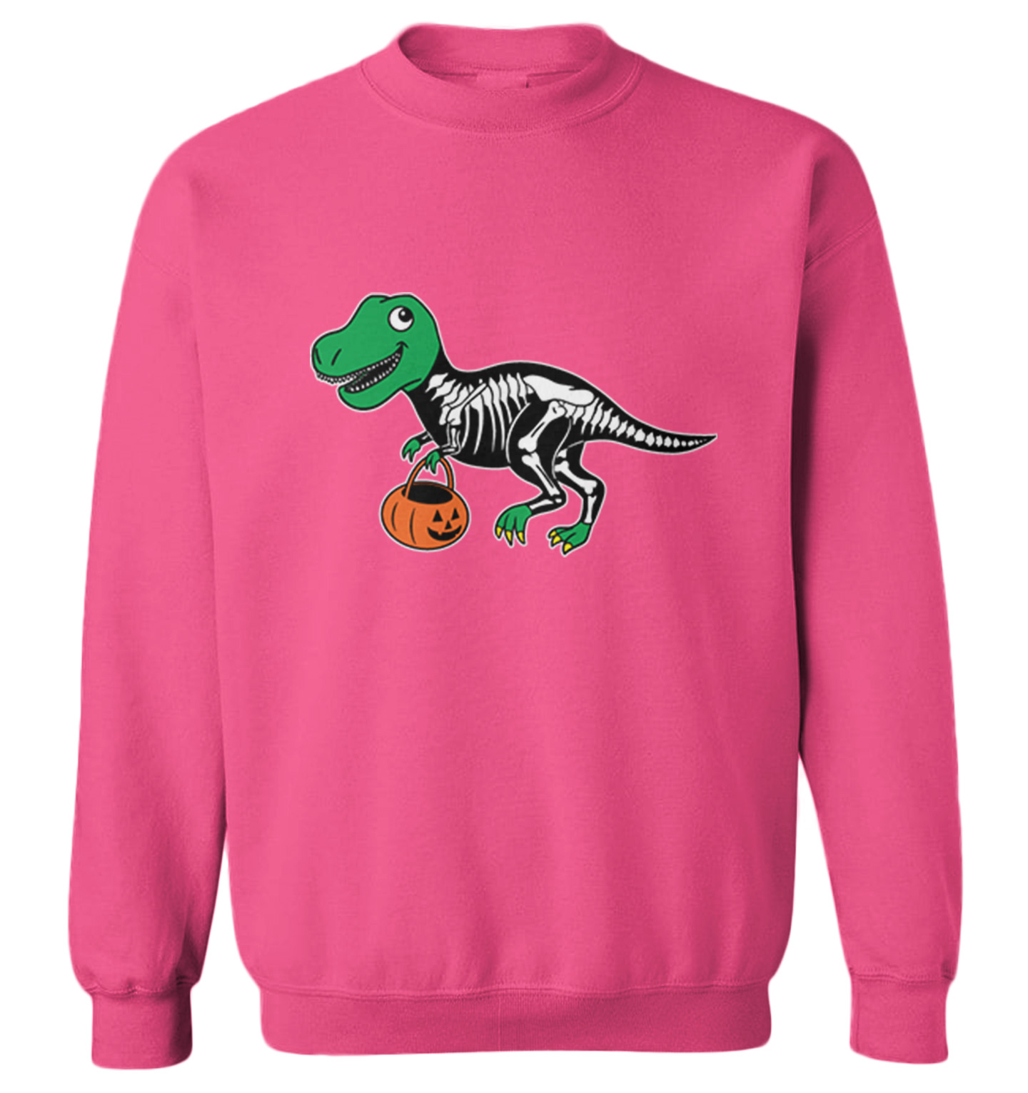T Rex Skeleton Outfit - Costume Pumpkin Dinosaur Toddler Crewneck Sweater - Picture 6 of 8