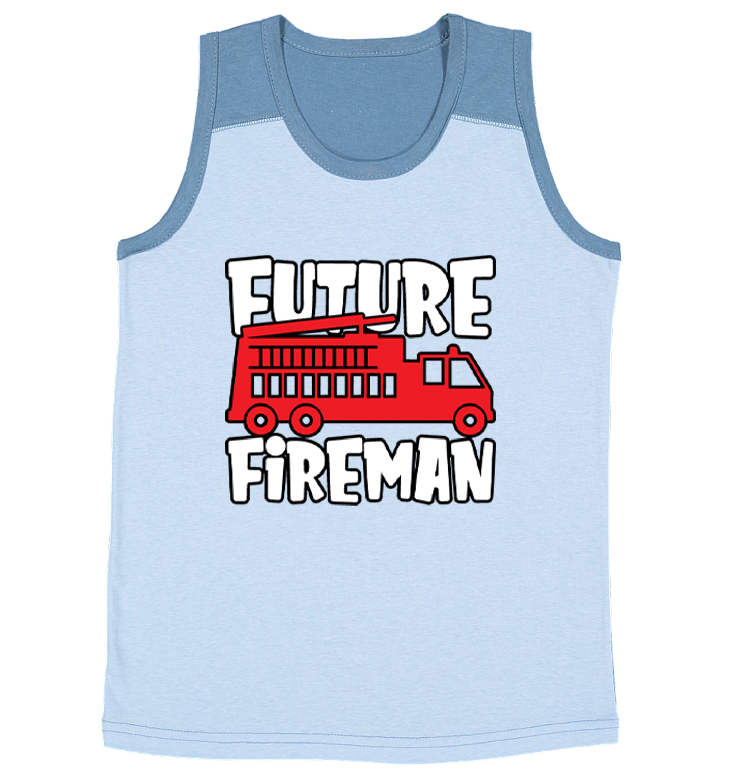 Future Fireman - Fire Truck Firefighter Hero Youth Contrast Tank Top - Picture 4 of 7
