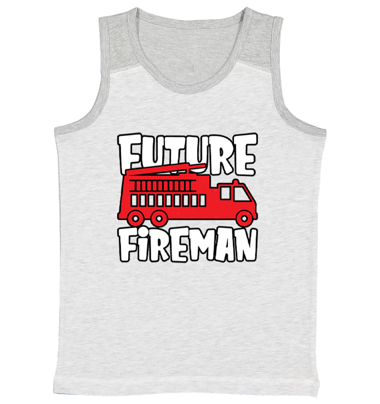 Future Fireman - Fire Truck Firefighter Hero Youth Contrast Tank Top - Picture 5 of 7