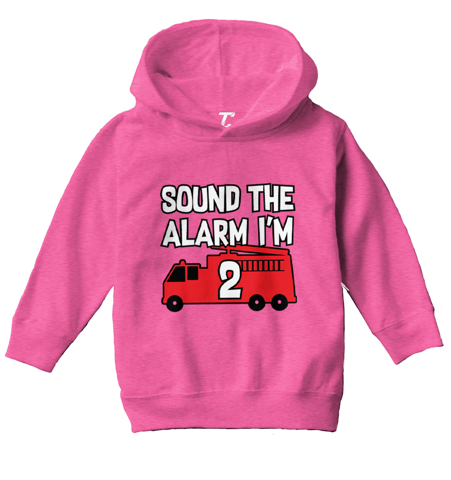 Sound The Alarm I'm 2 - Birthday Firefighter Truck Toddler/Youth Hoodie - Picture 4 of 12
