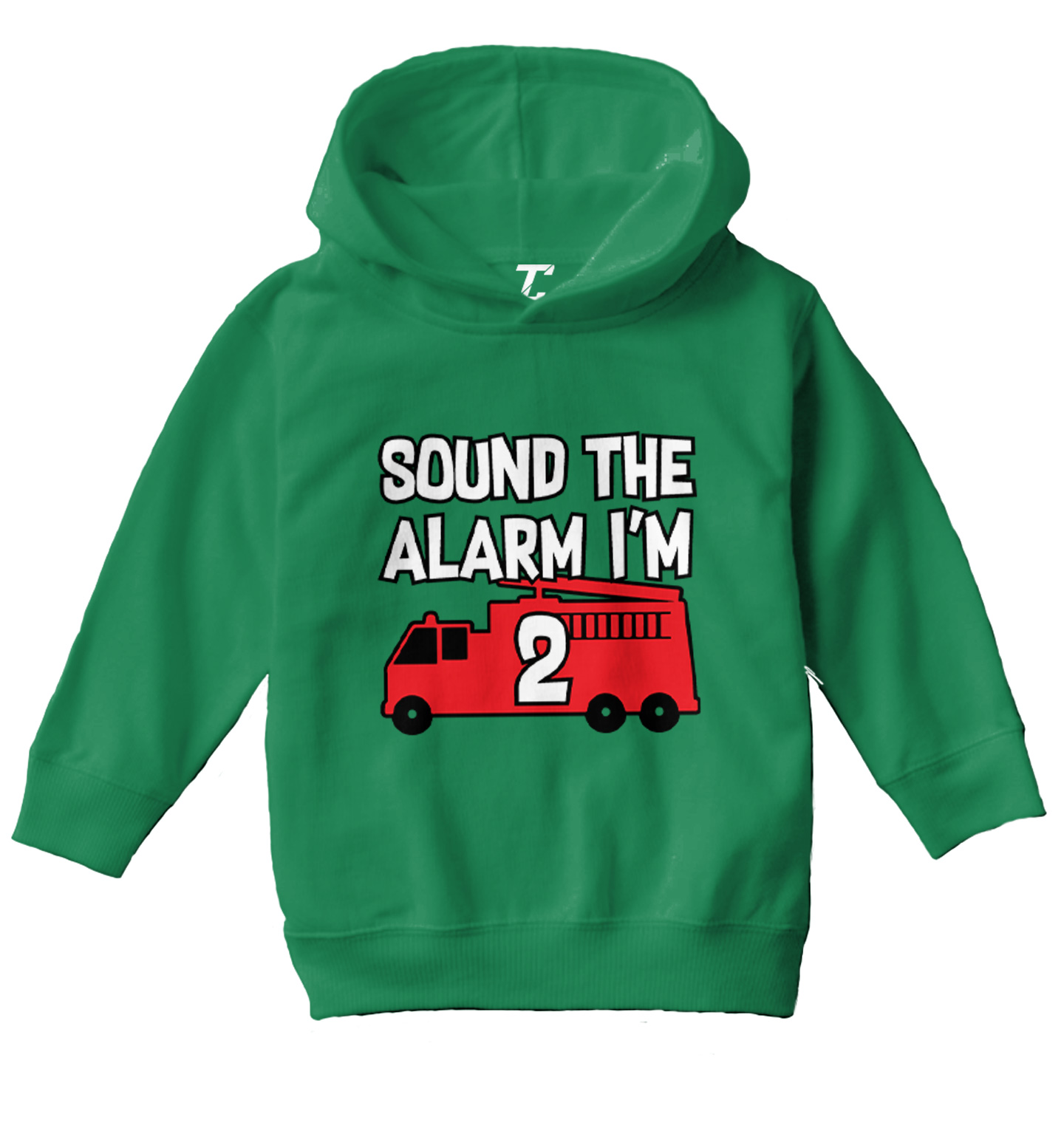 Sound The Alarm I'm 2 - Birthday Firefighter Truck Toddler/Youth Hoodie - Picture 5 of 12
