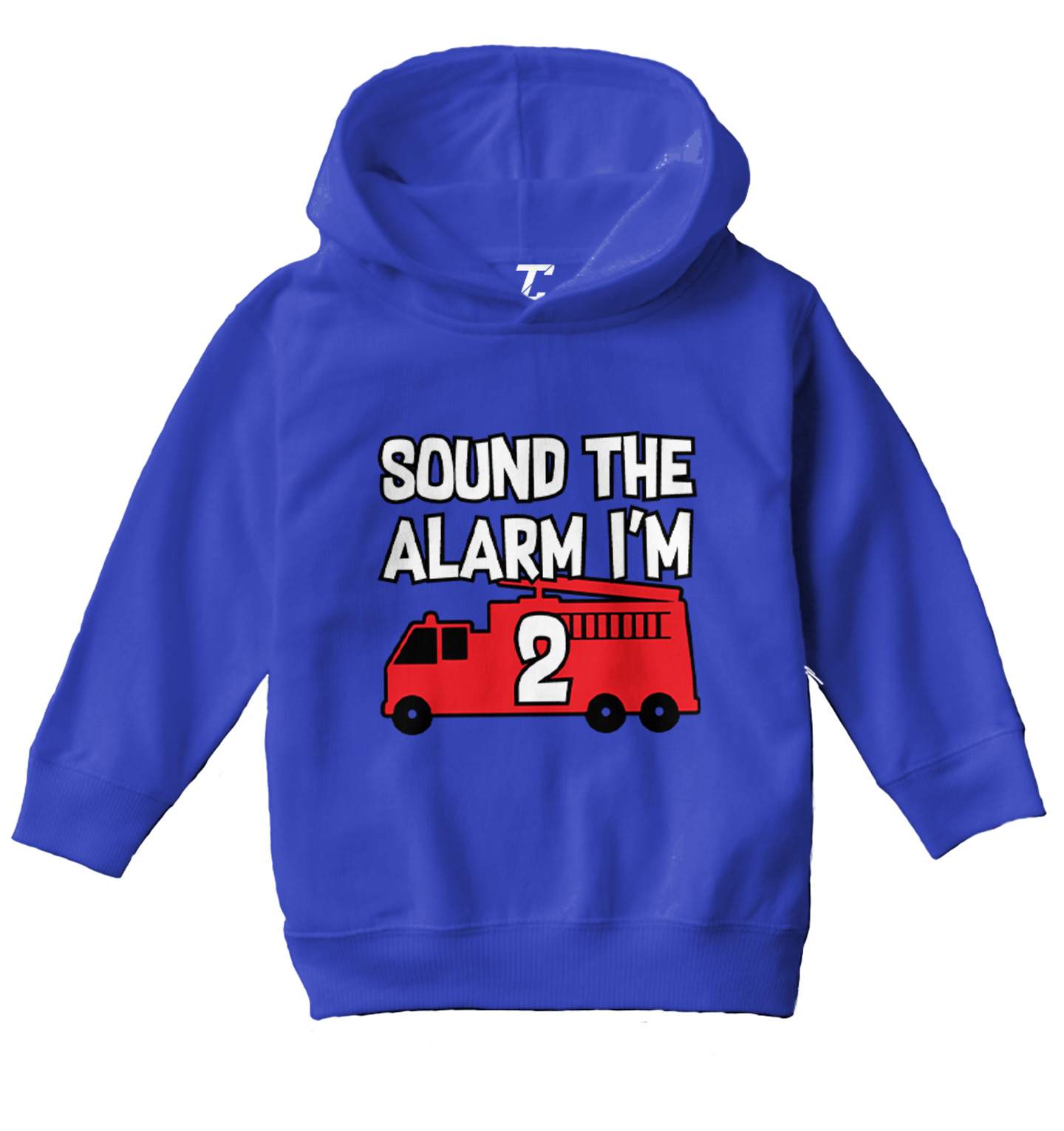 Sound The Alarm I'm 2 - Birthday Firefighter Truck Toddler/Youth Hoodie - Picture 11 of 12