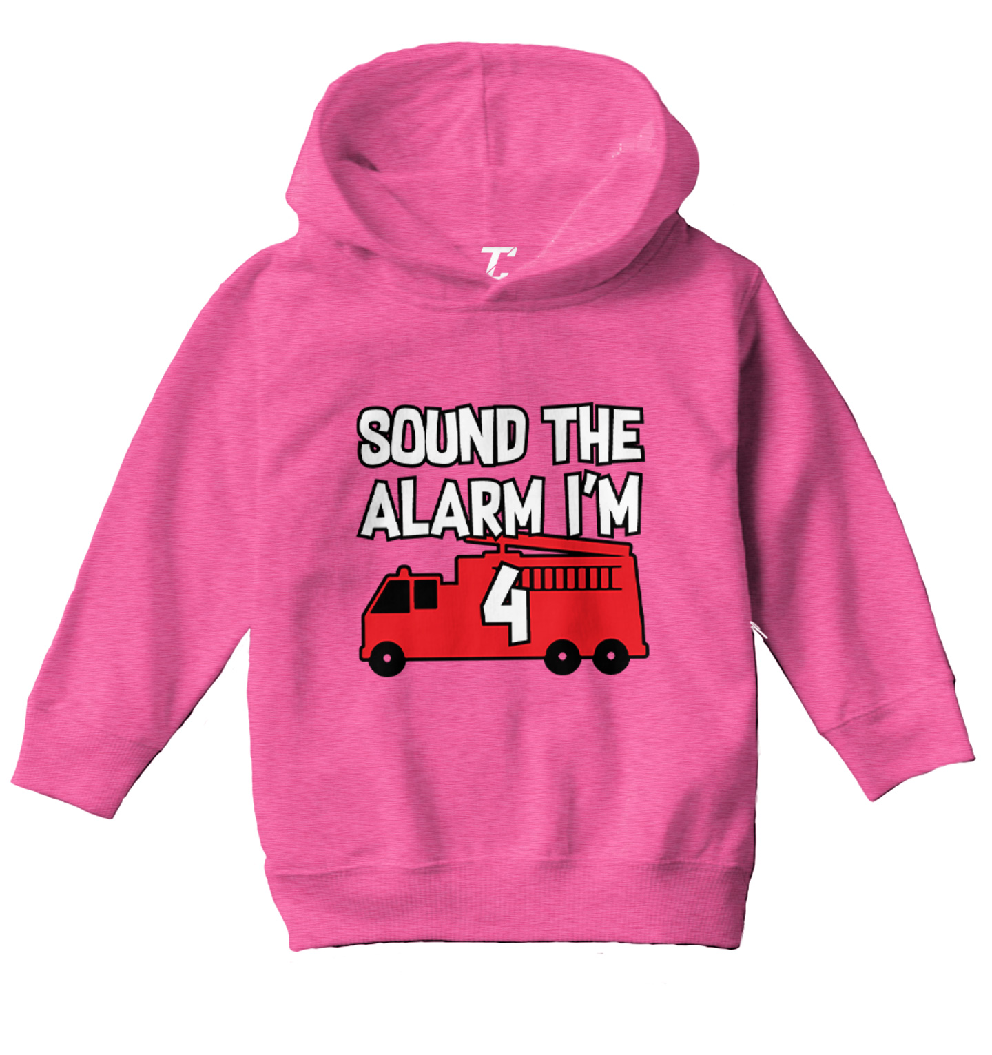 Sound The Alarm I'm 4 - Birthday Firefighter Truck Toddler/Youth Hoodie - Picture 4 of 12