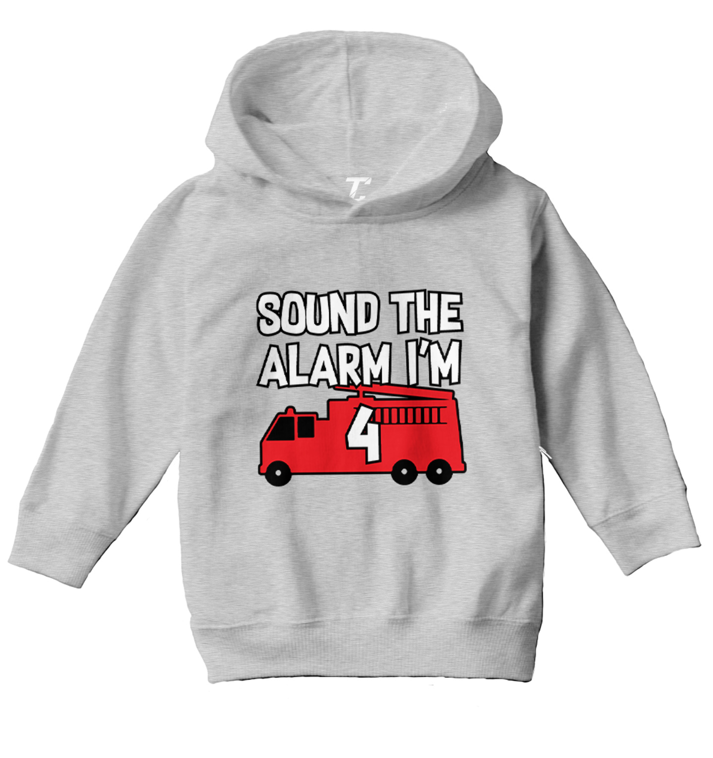 Sound The Alarm I'm 4 - Birthday Firefighter Truck Toddler/Youth Hoodie - Picture 6 of 12