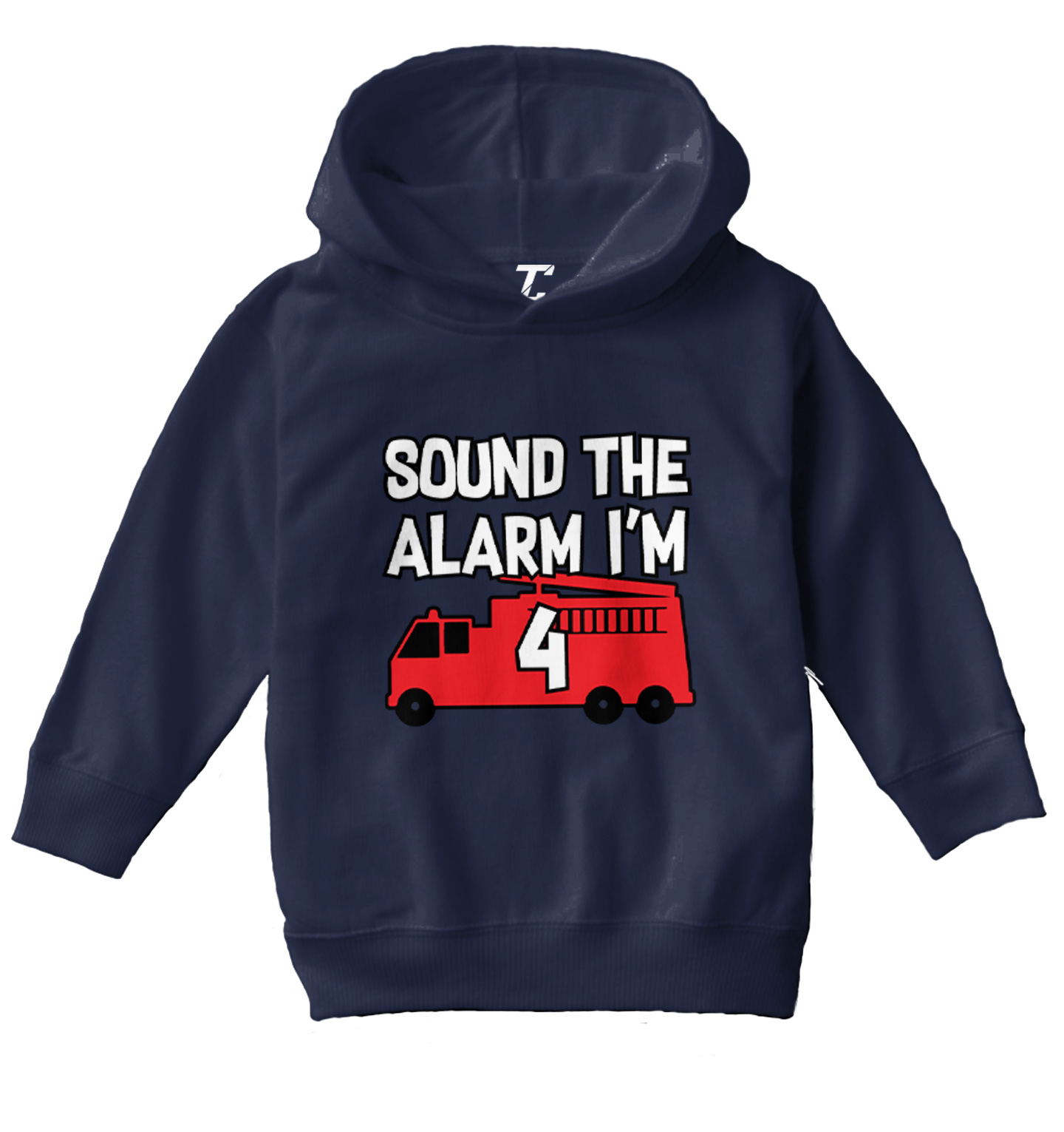 Sound The Alarm I'm 4 - Birthday Firefighter Truck Toddler/Youth Hoodie - Picture 7 of 12