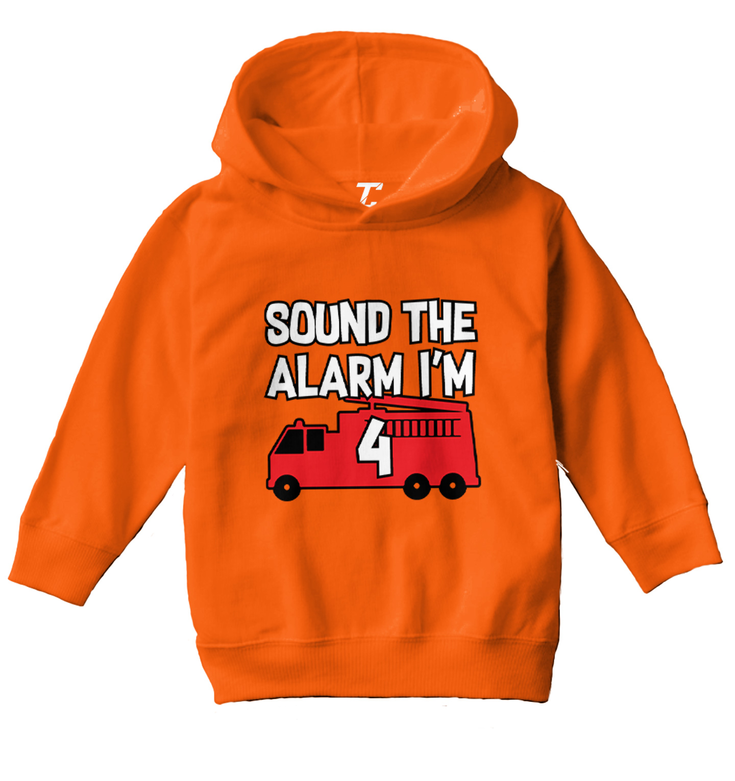 Sound The Alarm I'm 4 - Birthday Firefighter Truck Toddler/Youth Hoodie - Picture 8 of 12