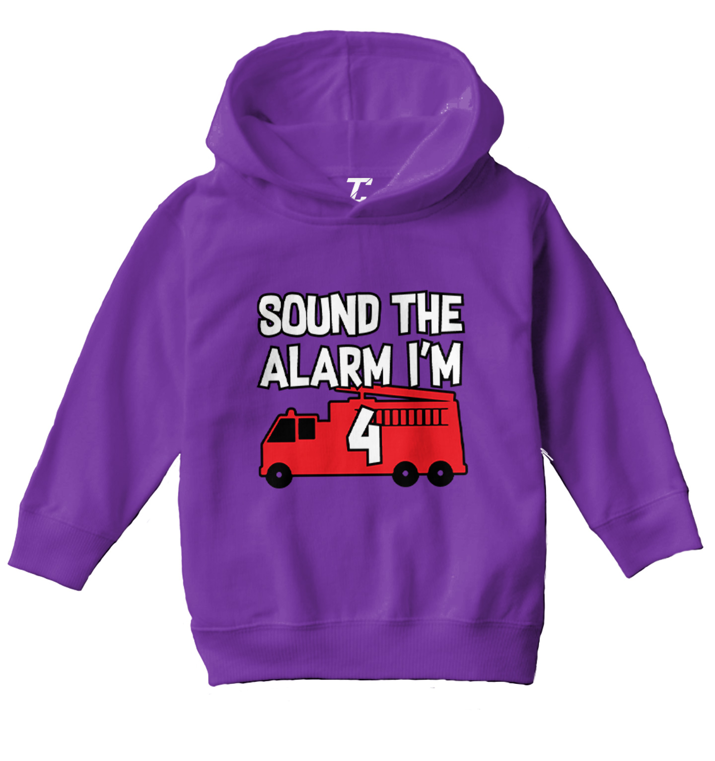 Sound The Alarm I'm 4 - Birthday Firefighter Truck Toddler/Youth Hoodie - Picture 9 of 12