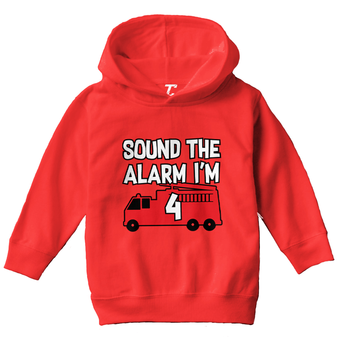 Sound The Alarm I'm 4 - Birthday Firefighter Truck Toddler/Youth Hoodie - Picture 10 of 12