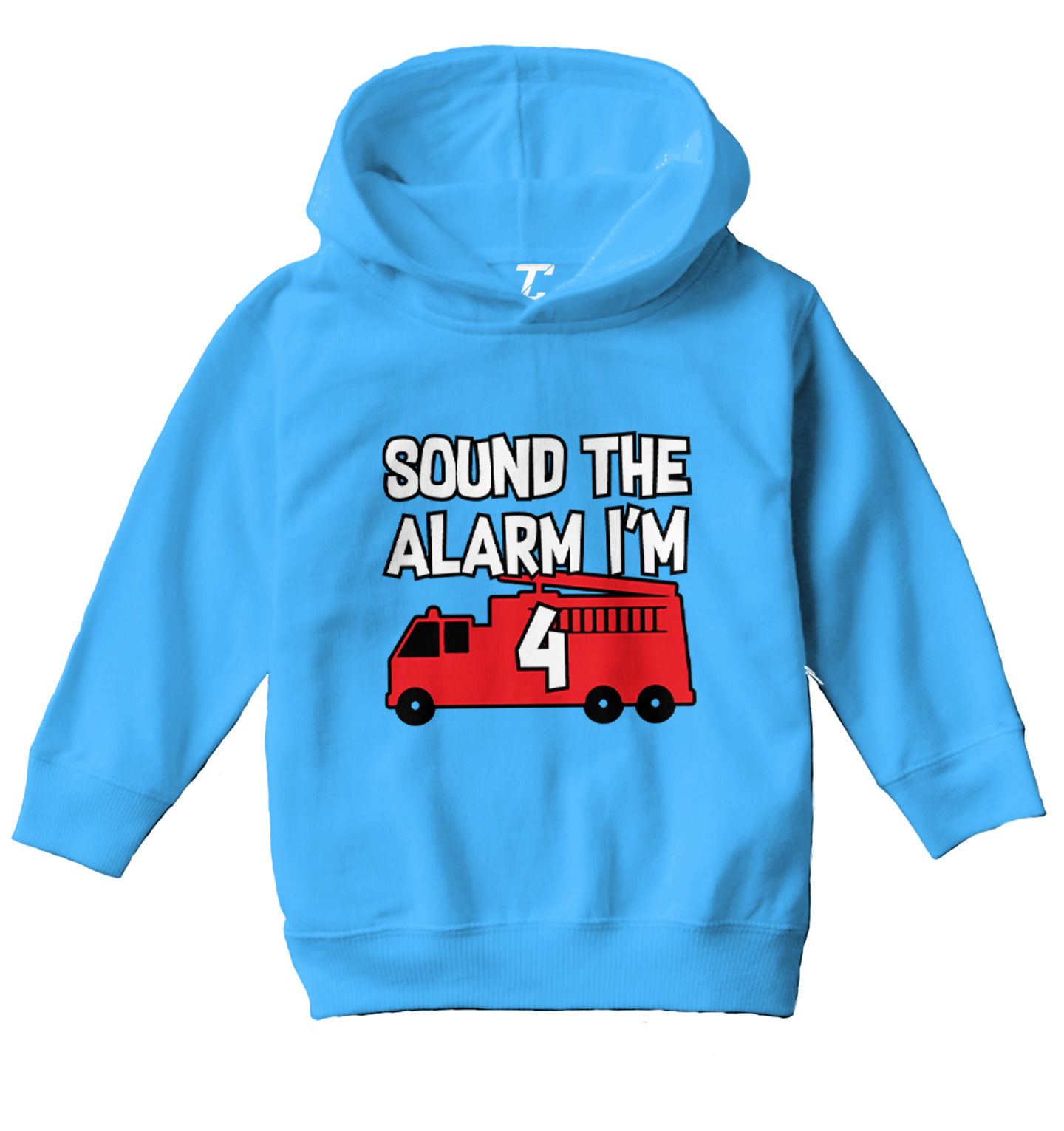 Sound The Alarm I'm 4 - Birthday Firefighter Truck Toddler/Youth Hoodie - Picture 12 of 12