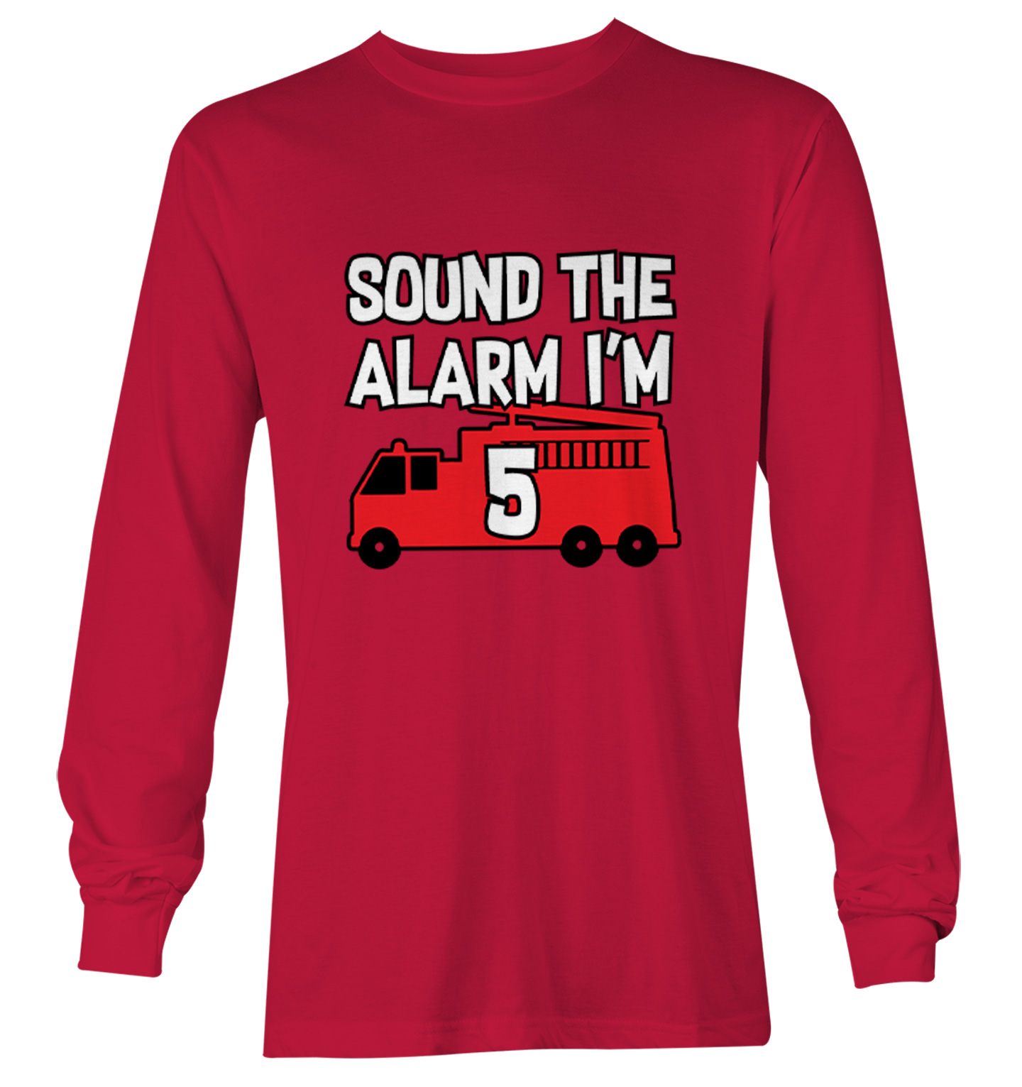 Sound The Alarm I'm 5 - Future Firefighter Truck Hero Youth T-Shirt - Picture 19 of 20