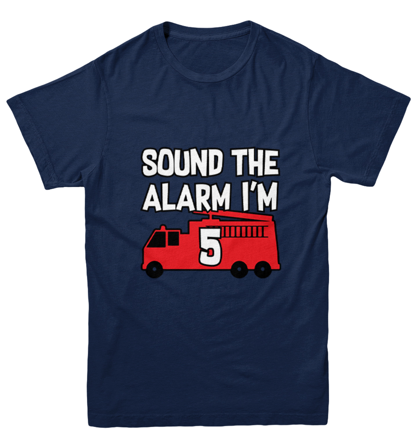 Sound The Alarm I'm 5 - Future Firefighter Truck Hero Youth T-Shirt - Picture 7 of 20