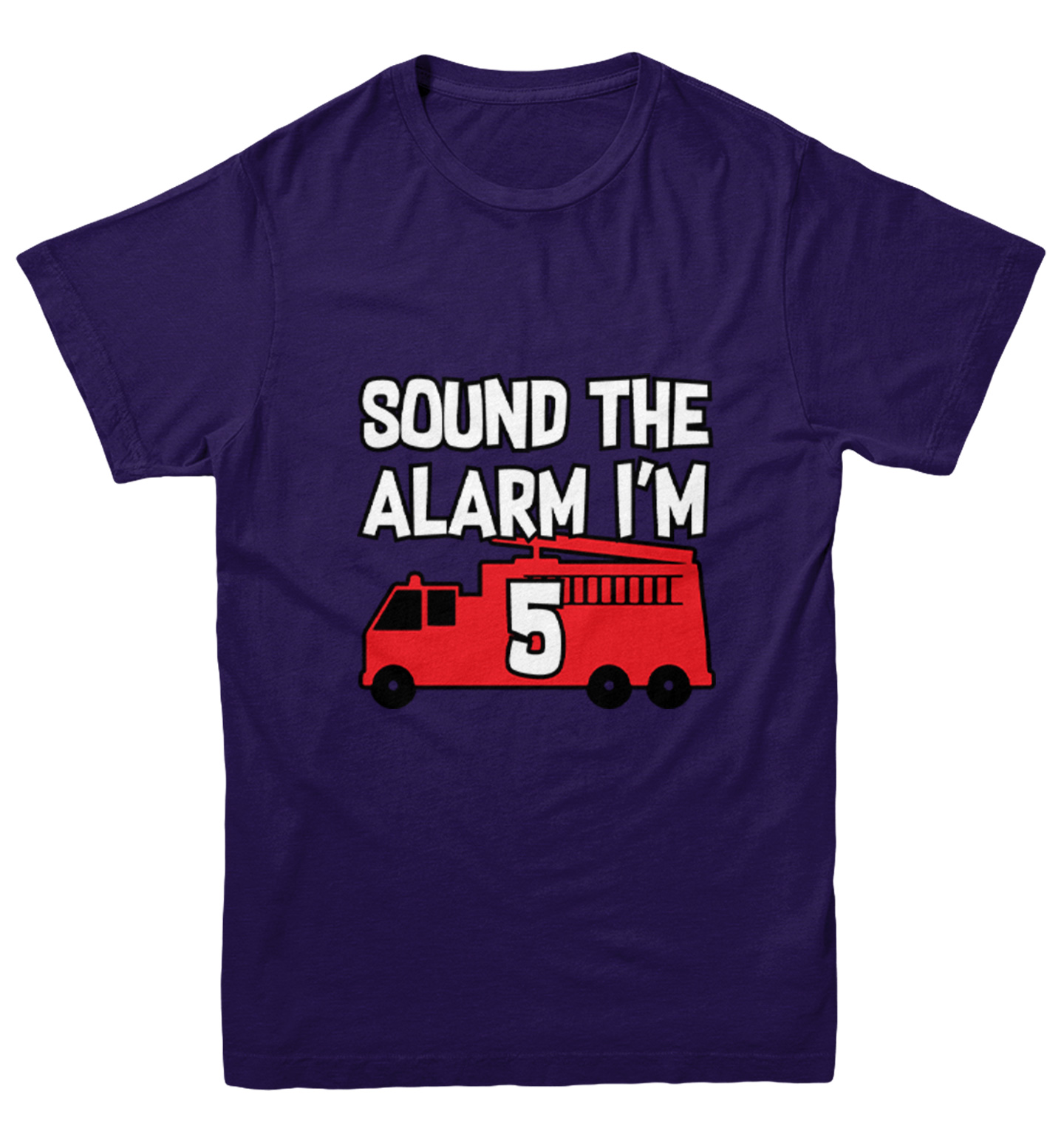 Sound The Alarm I'm 5 - Future Firefighter Truck Hero Youth T-Shirt - Picture 10 of 20