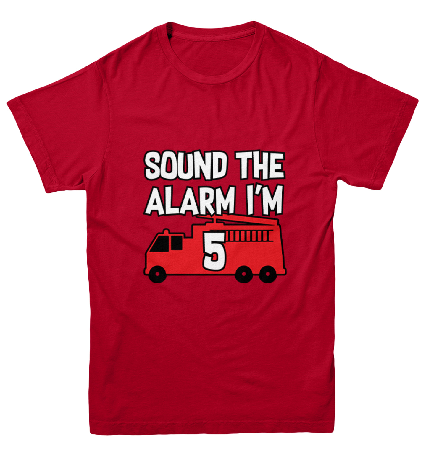 Sound The Alarm I'm 5 - Future Firefighter Truck Hero Youth T-Shirt - Picture 11 of 20