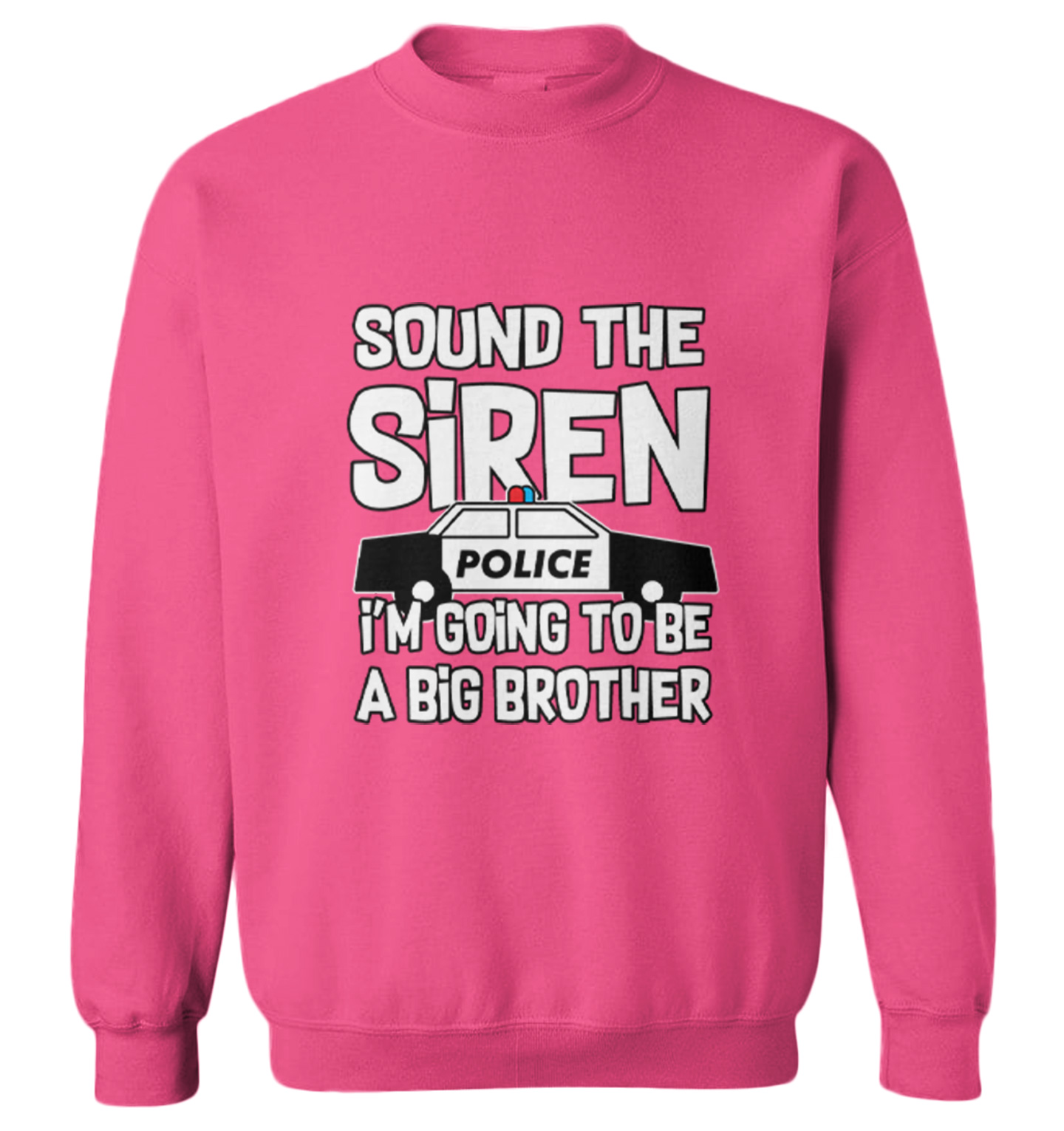 Sound The Siren - Big Brother Police Car Officer Toddler Crewneck Sweater