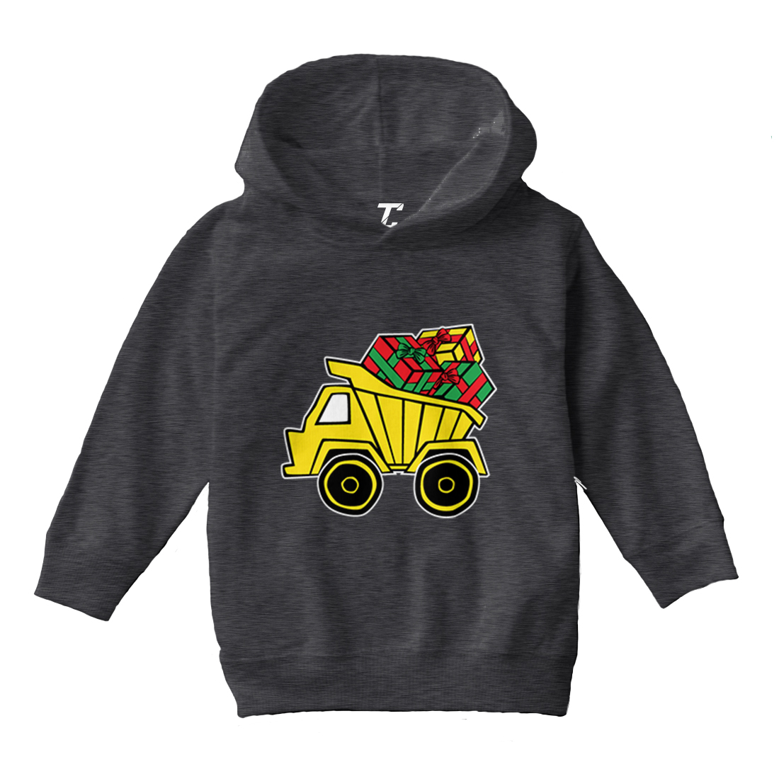 Dump Truck With Presents - Construction Christmas XMAS Toddler/Youth Hoodie - Picture 3 of 12