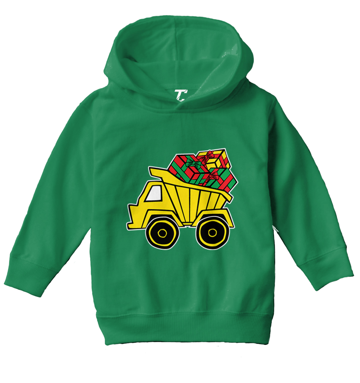 Dump Truck With Presents - Construction Christmas XMAS Toddler/Youth Hoodie - Picture 5 of 12
