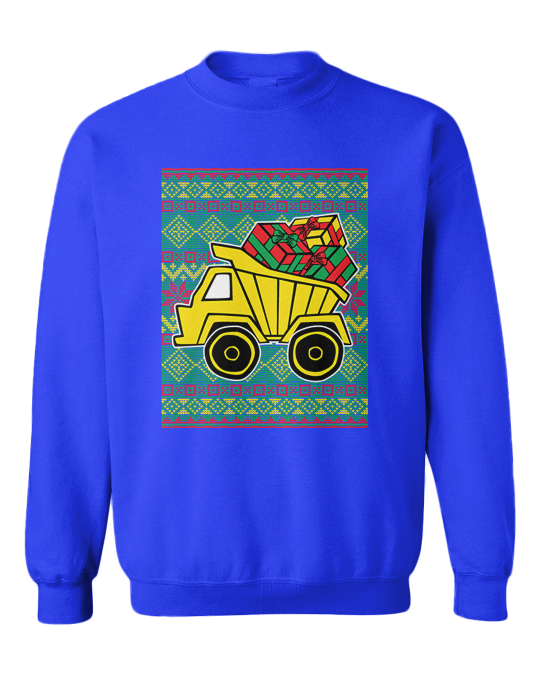 Dump Truck & Presents - Christmas XMAS Ugly Sweater Toddler Crewneck Sweater - Picture 8 of 8