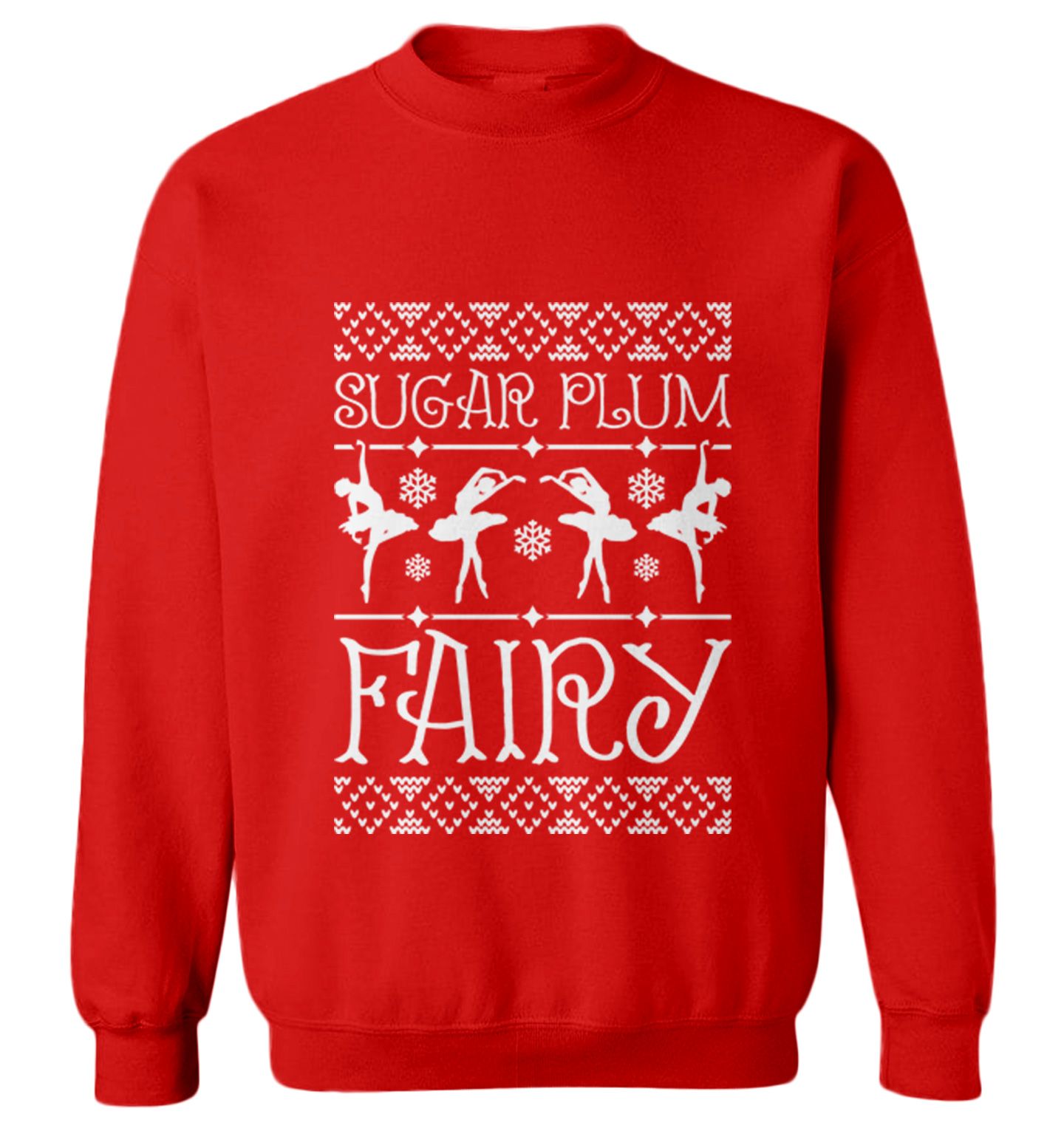 Sugar Plum Fairy - Christmas XMAS Ugly Sweater Ballet Youth Crewneck Sweater - Picture 7 of 8