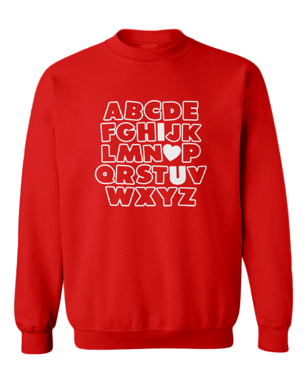 I Heart U - I Love You Alphabet ABC Valentine's Day Toddler Crewneck Sweater - Picture 7 of 8