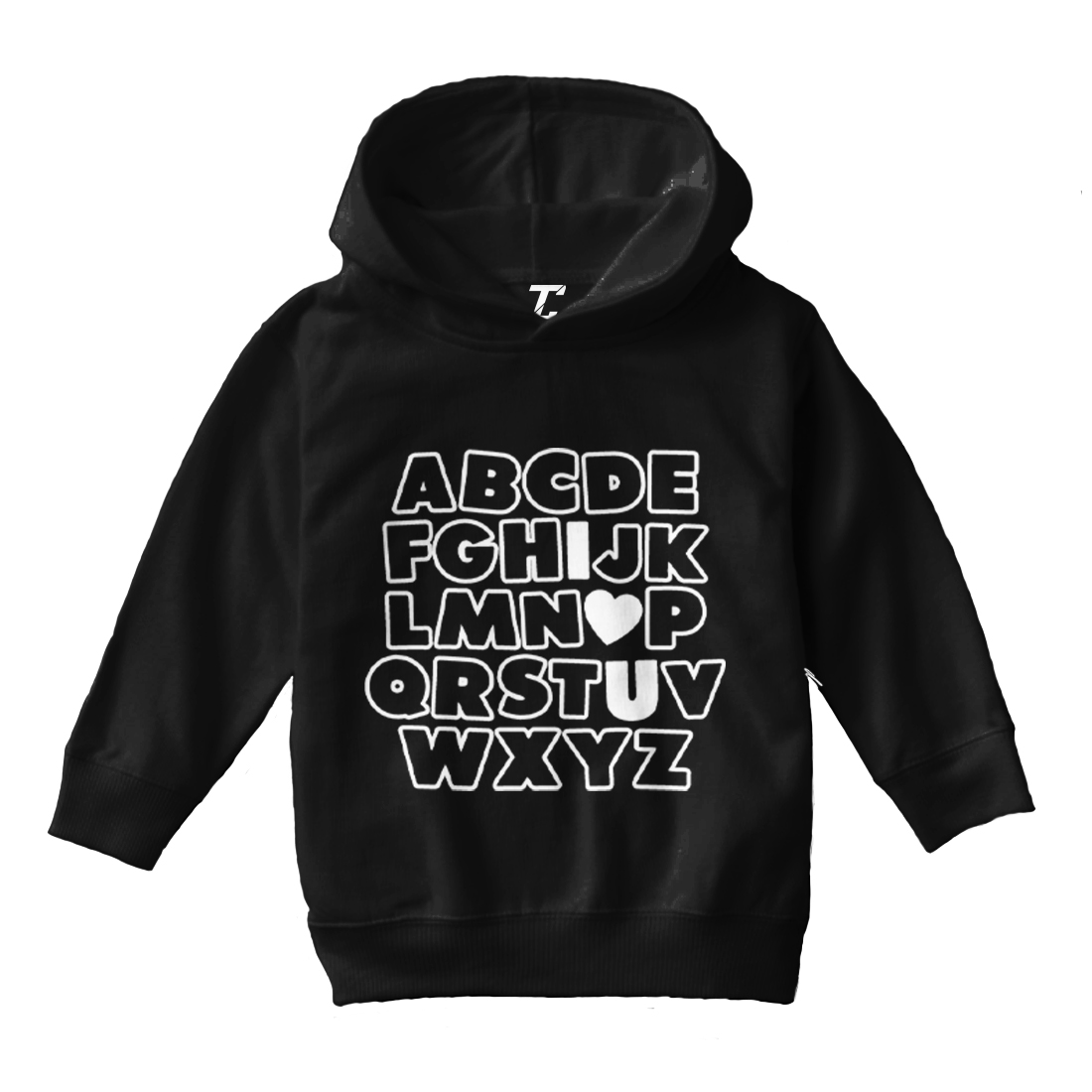I Heart U - I Love You Alphabet ABC Valentine's Day Toddler/Youth Hoodie - Picture 2 of 12