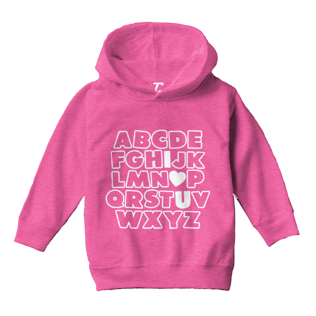 I Heart U - I Love You Alphabet ABC Valentine's Day Toddler/Youth Hoodie - Picture 4 of 12