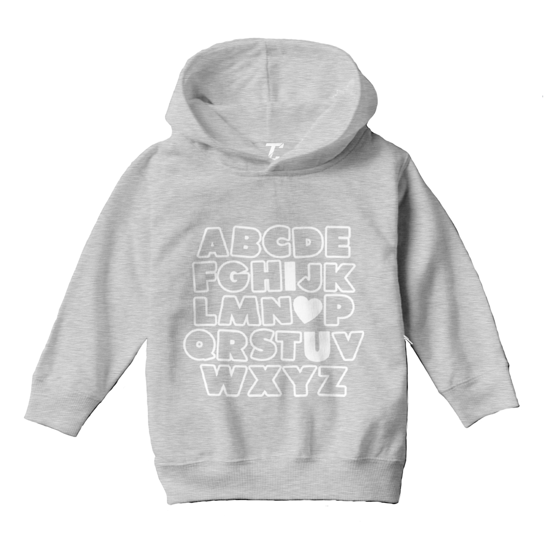 I Heart U - I Love You Alphabet ABC Valentine's Day Toddler/Youth Hoodie - Picture 6 of 12
