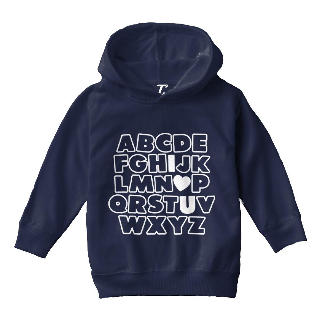 I Heart U - I Love You Alphabet ABC Valentine's Day Toddler/Youth Hoodie - Picture 7 of 12